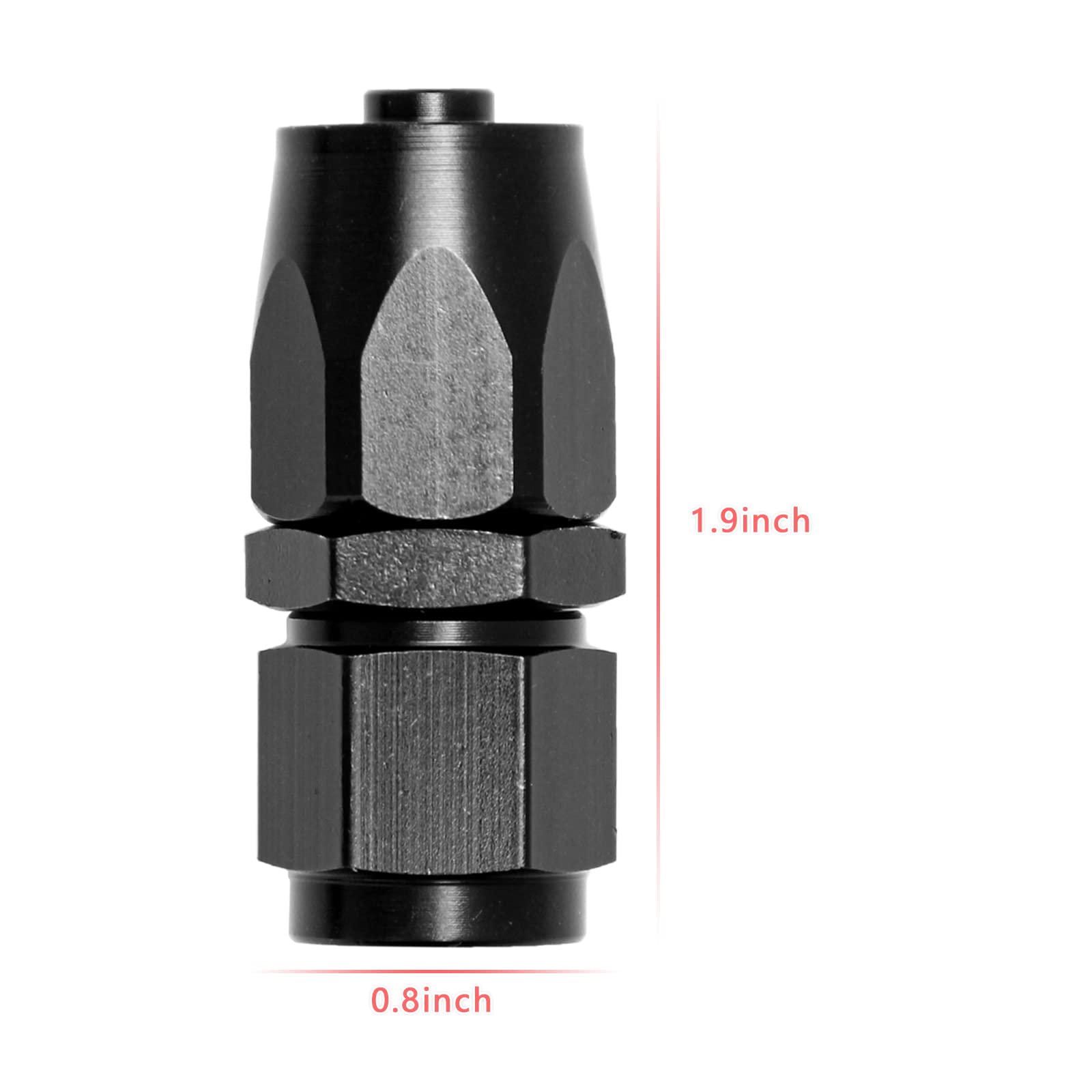 Shineyoo 6An Straight Swivel Hose End Fitting Adapter Black 8 Pcs For Braided Fuel Oil Gas Line Hose End 6 An Fittings Aluminum