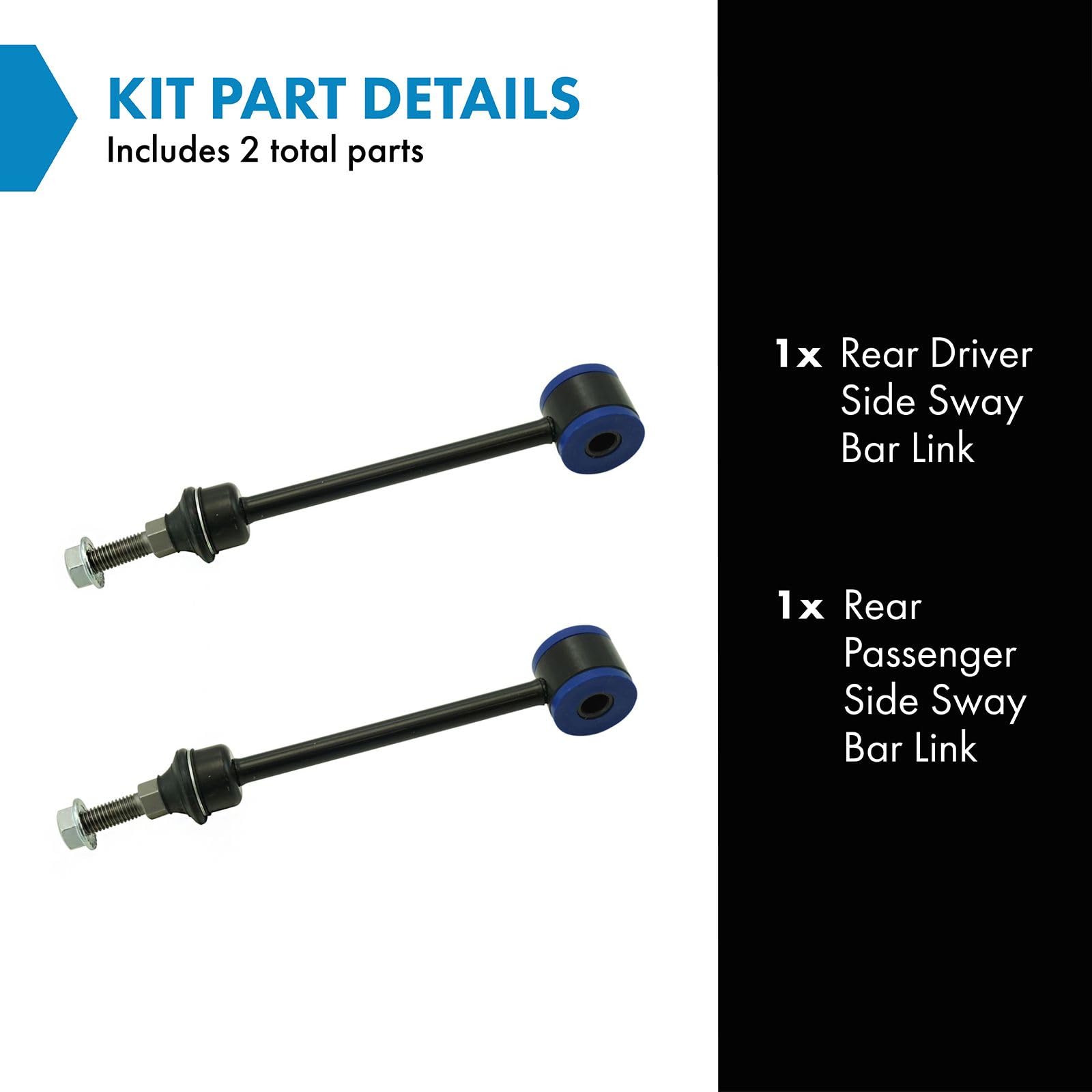 Trq Rear Sway Bar Stabilizer Link Set Compatible With 2004-2007 Dodge Ram 1500 2004 Ram 2500 2004-2006 Ram 3500
