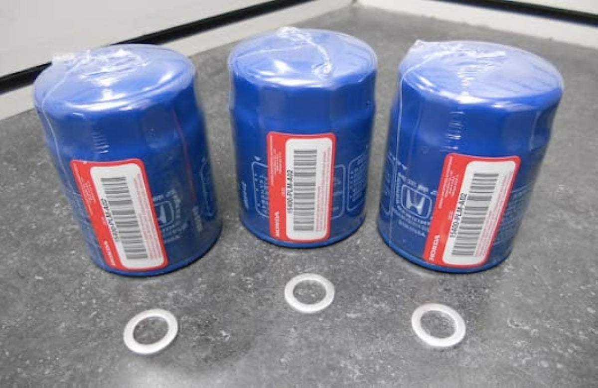 Genuine Honda / Acura Engine Oil Filter + Washers 15400-Plm-A02 - Set Of 3