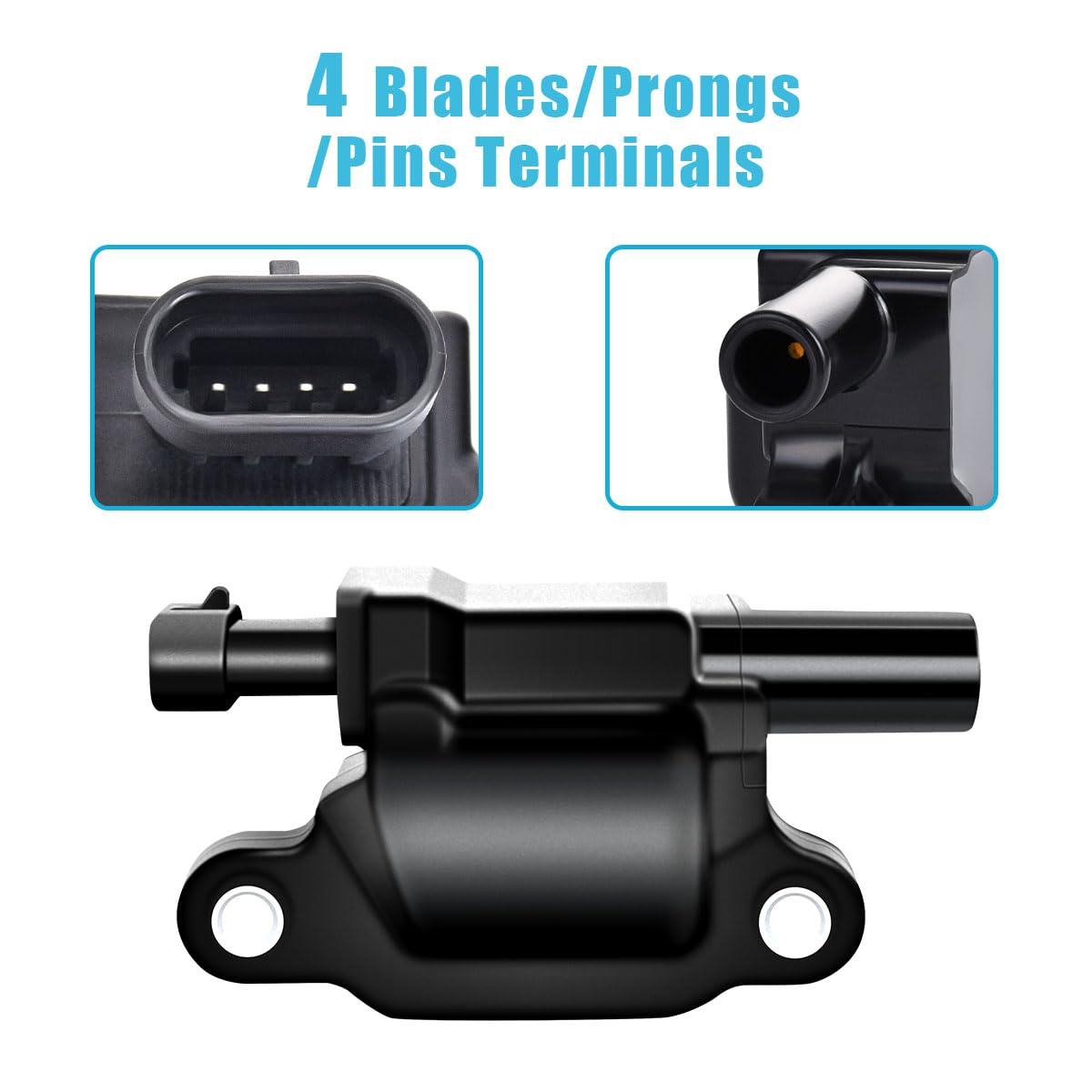 MAS 8 Pack UF413 Ignition Coil & Iridium Spark Plug and 8.5mm Wires Set Compatible with Buick Cadillac Chevy GMC Hummer Escalade