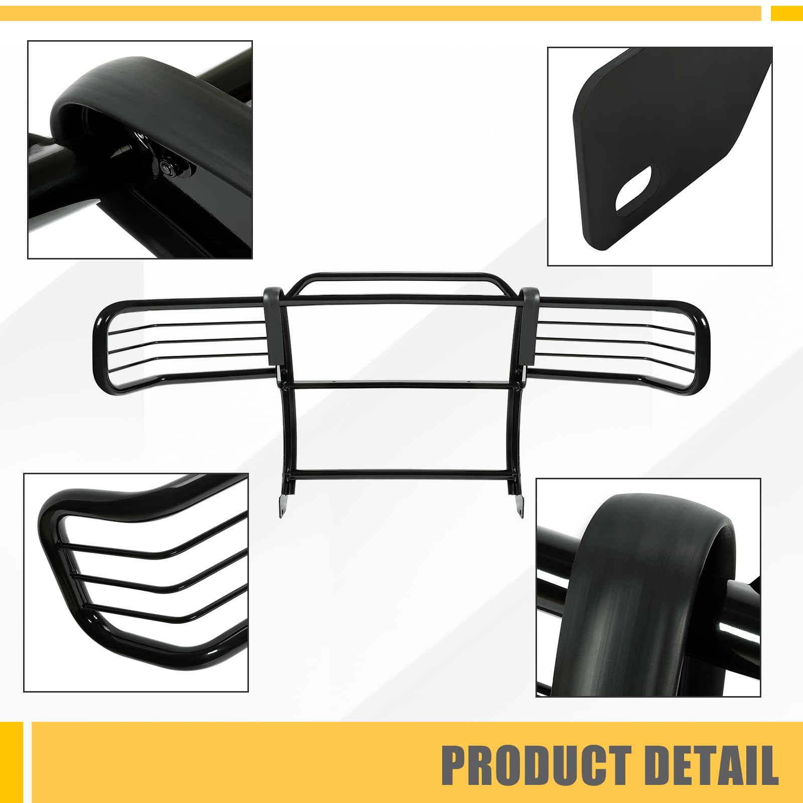 KUAFU Brush Guard Compatible with 2001-2012 Ford Ranger Mazda B-Series Pickup With Skid Plate Bull Bar Front Bumper Grill Grille