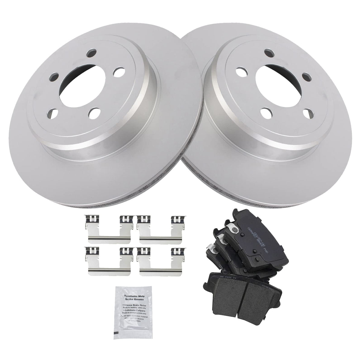 Trq Rear Brake Pad & Rotor Kit Brake Pads Brake Rotor Ceramic Premium G-Coated Compatible With 2005-2021 Chrysler 300 2009-2021
