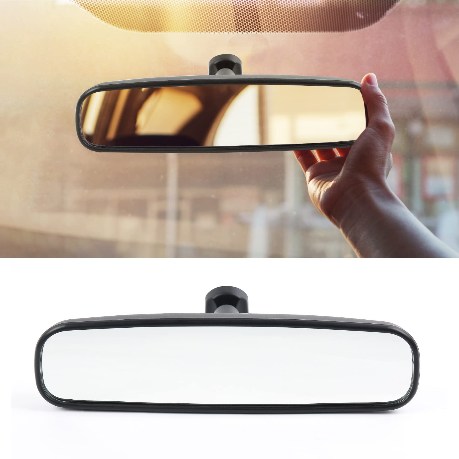 Aksolont 10'' Rear View Mirror, Universal Interior Rearview Mirror Bracket Compatible With Toyota Corolla Camry Rav4 Ford Focus 