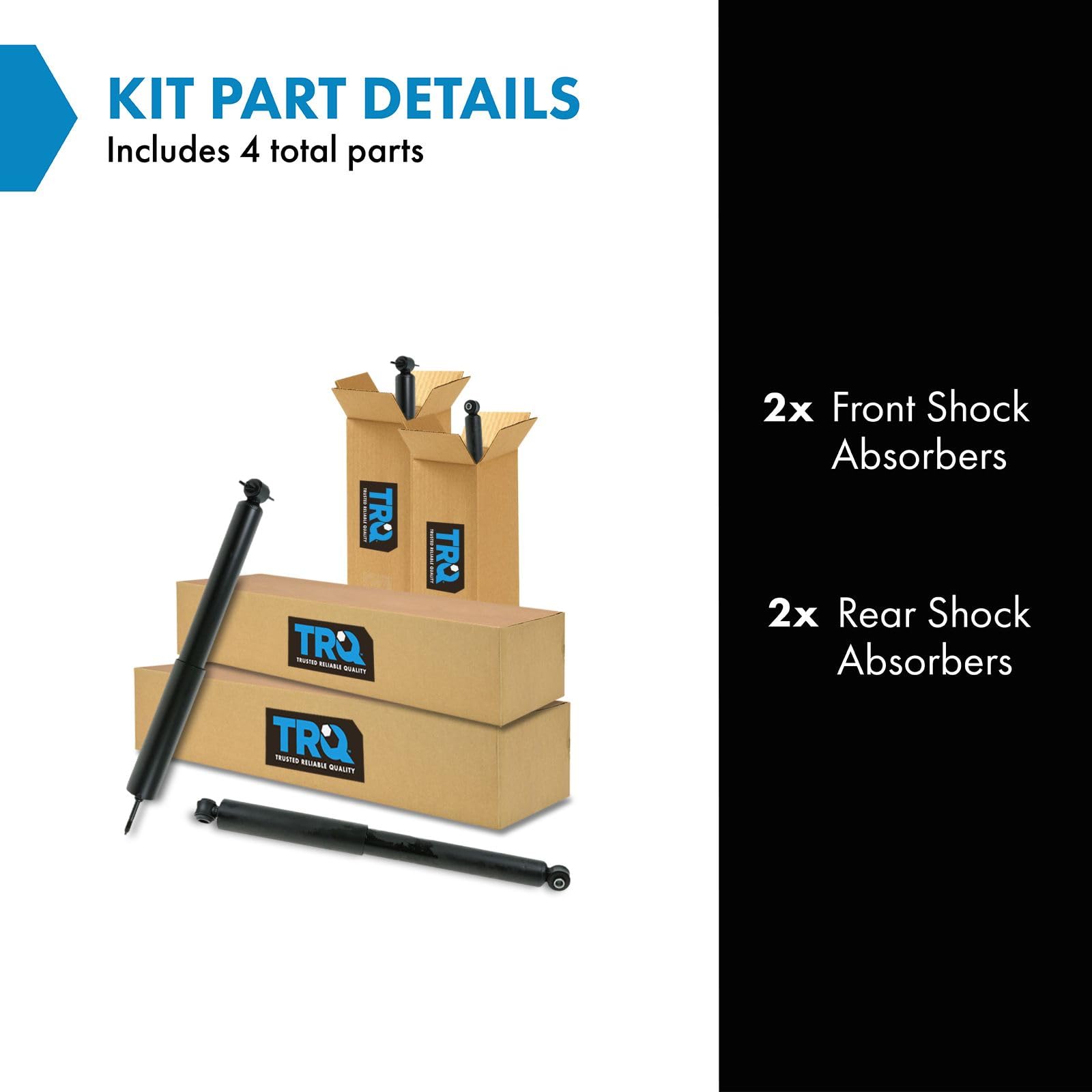 Trq Front And Rear Shock Absorber Set Compatible With 1993-1998 Jeep Grand Cherokee 1993 Grand Wagoneer