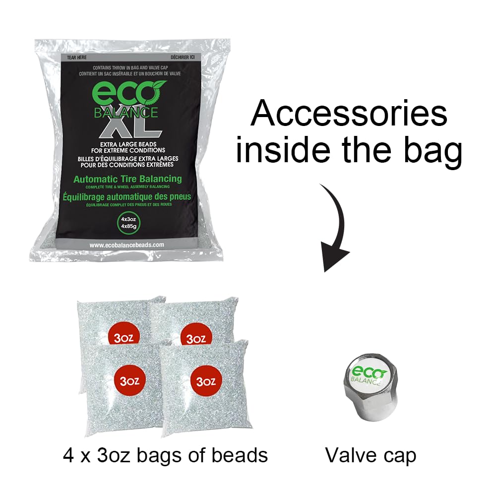 Eco Balance 03-Ecoxl4 Eco Xl Extreme Condition Tire/Wheel Balancing Beads - Off-Road Vehicles, Light Duty Truck Tires, (4) 3Oz B