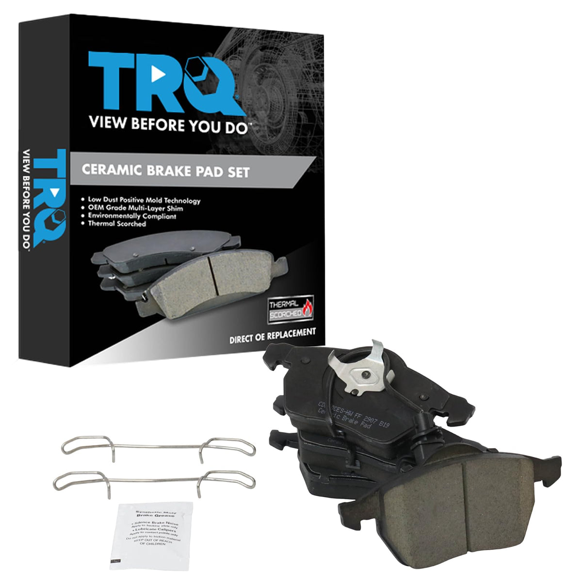 TRQ Front Brake Pads Ceramic Compatible with 2000-2006 Audi A4 1999-2006 A4 Quattro 2000-2004 A6 A6 Quattro 2003 RS6 2002 S4 200
