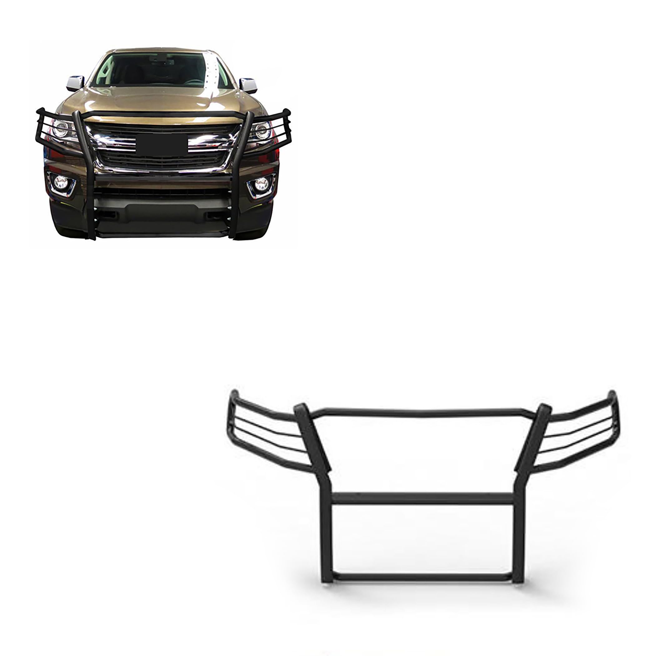 Black Horse Grille Brush Bumper Guard Modular Black Compatible With 2015-2022 Chevrolet Colorado|2015-2022 Gmc Canyon(Excludes Z