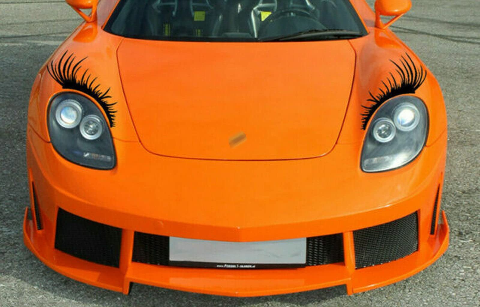 Xotic Tech 18' X 8' Car Eyelashes For Car Headlight Fog Lights Decal Sticker Badge Funny Cute Auto Body Stickers Universal 2 Pieces