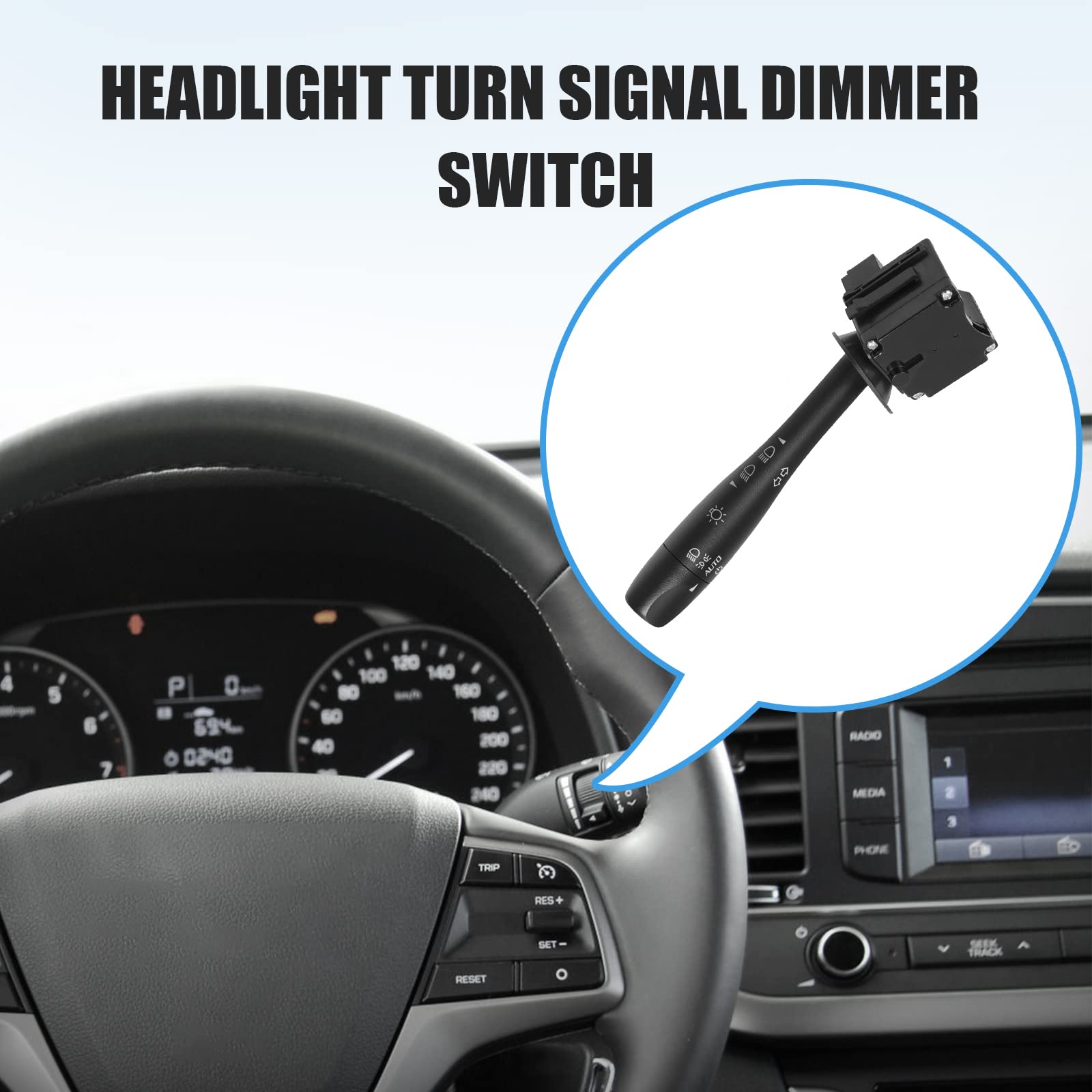 Lcwrgs Turn Signal Switch Compatible With 2004-2012 Chevy Malibu, 2005-2011 Pontiac G6, 2007-2009 Saturn Aura, Headlight Dimmer Switch Blinker Lever, 20940369, D6253E, Sw8004