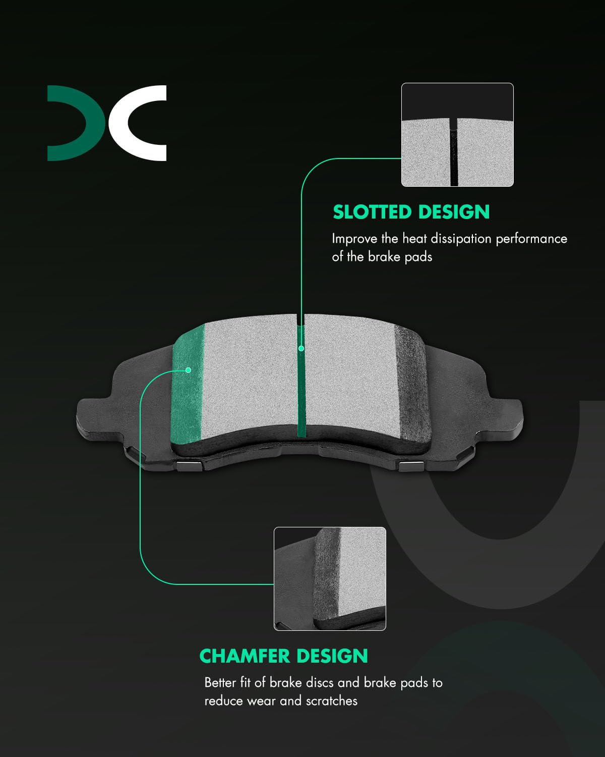 Scitoo D1285 D1037 Front Rear Ceramic Brake Pads Sets Fit For Chrysler 200 / Sebring,For Dodge Avenger 2008-2014,For Dodge Calib