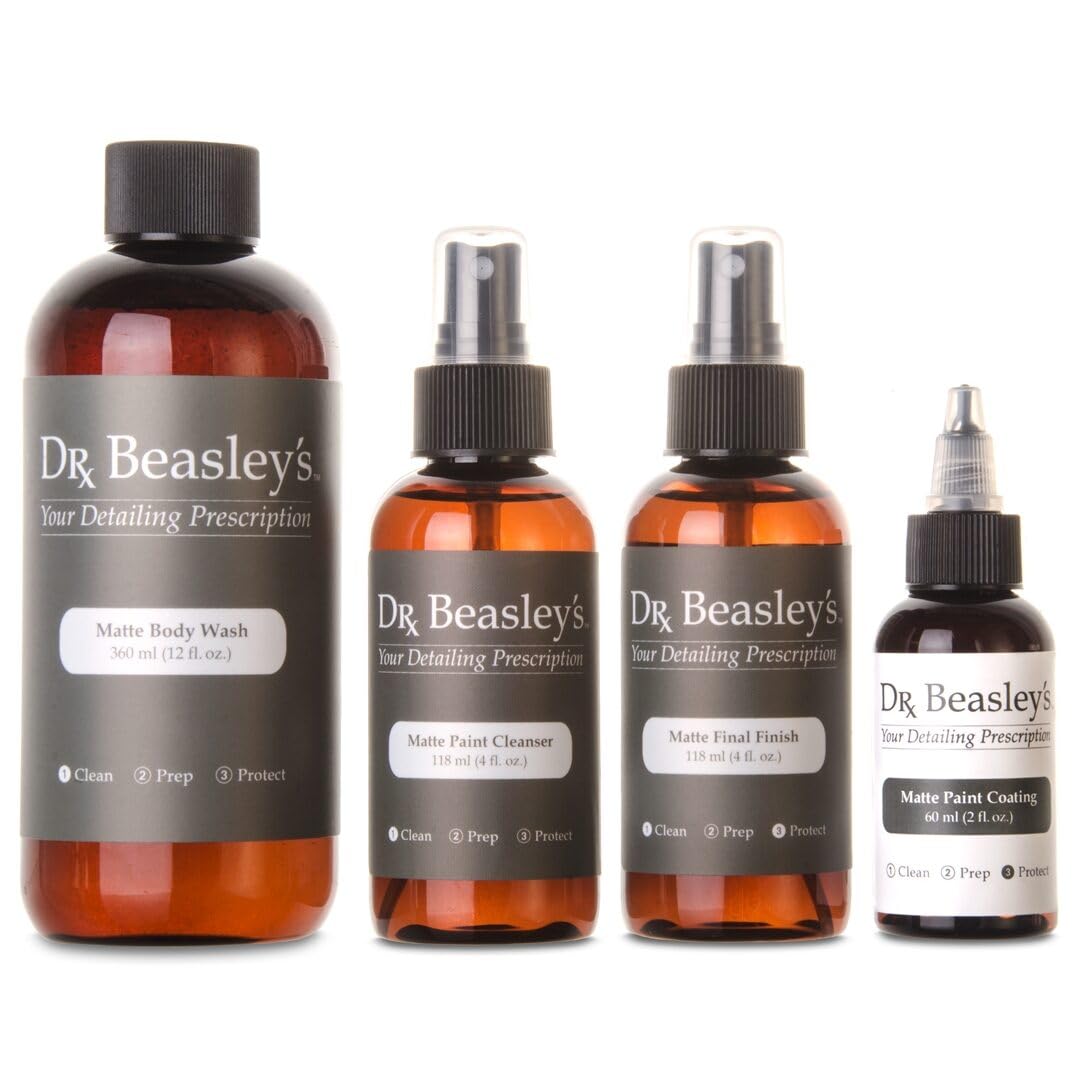 Dr. Beasley's Mini Matte Kit with Accessories - Instant Bonding Coating, 2+ Years of Protection with Body Wash, Final Finish, Paint Cleanser, Matte Paint Coating