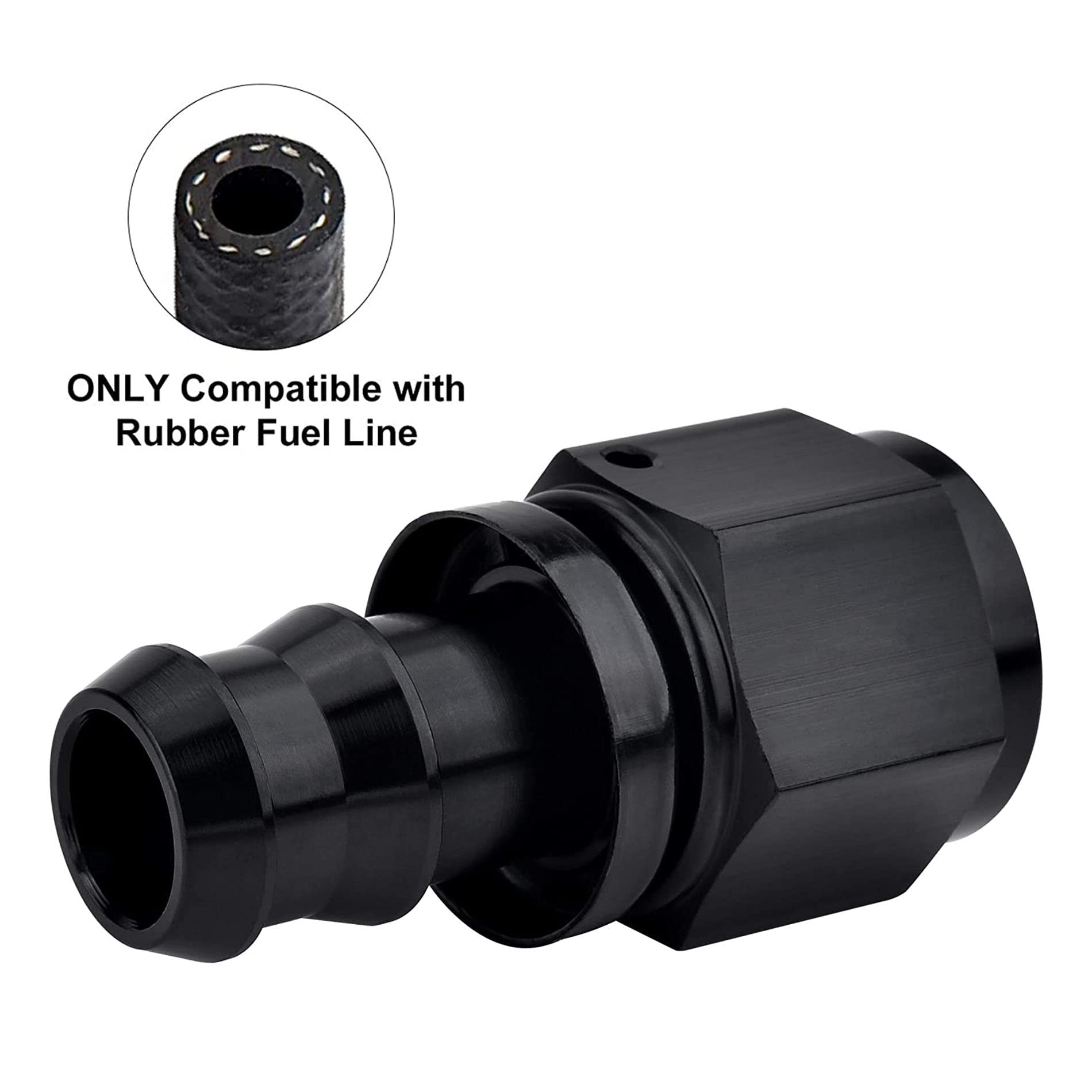 Evil Energy 10An Straight Push Lock Hose Fitting End Black