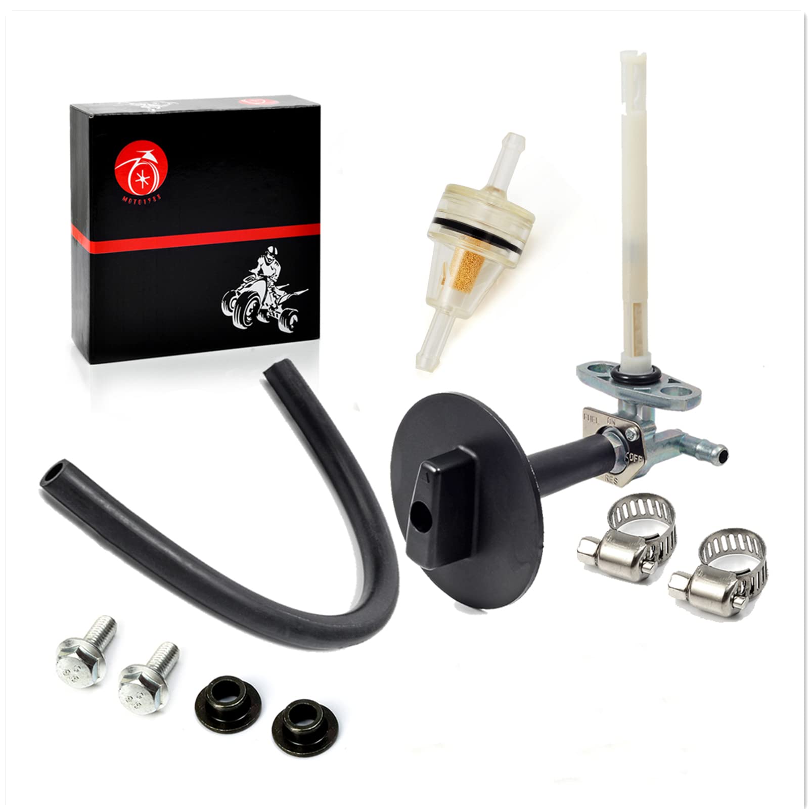 Fuel Valve Petcock & Lever Compatible With Honda Recon 250 Rancher 350 420 Foreman 400 Foreman 450 Fourtrax Foreman Rubicon 500