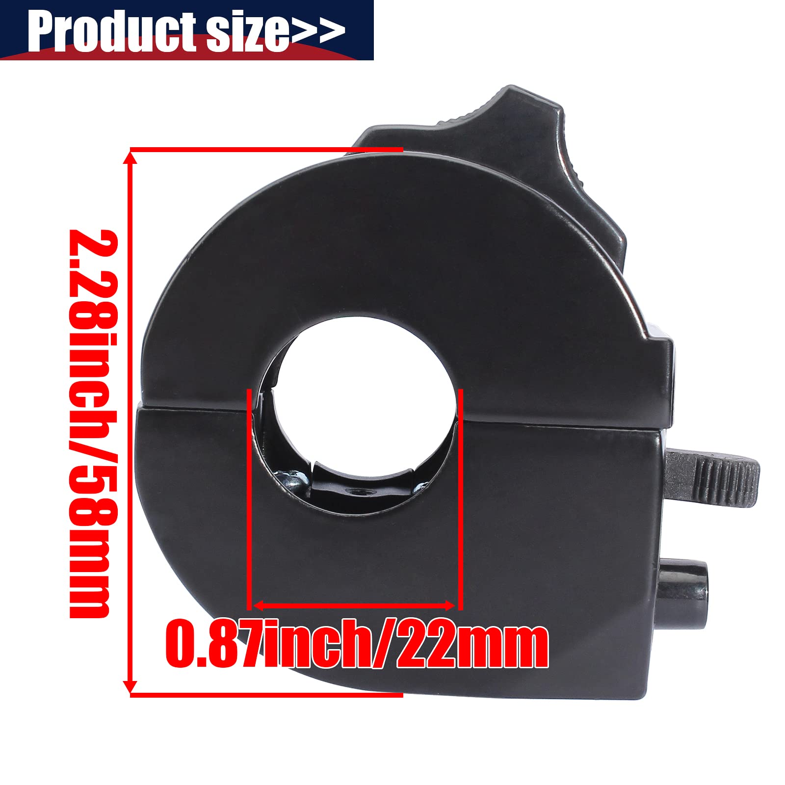 Qazaky Universal Control Turn Signal Horn Function Head Light Low High Beam Left Switch For 7/8Inch 22Mm Handlebar Motorcycle Mo