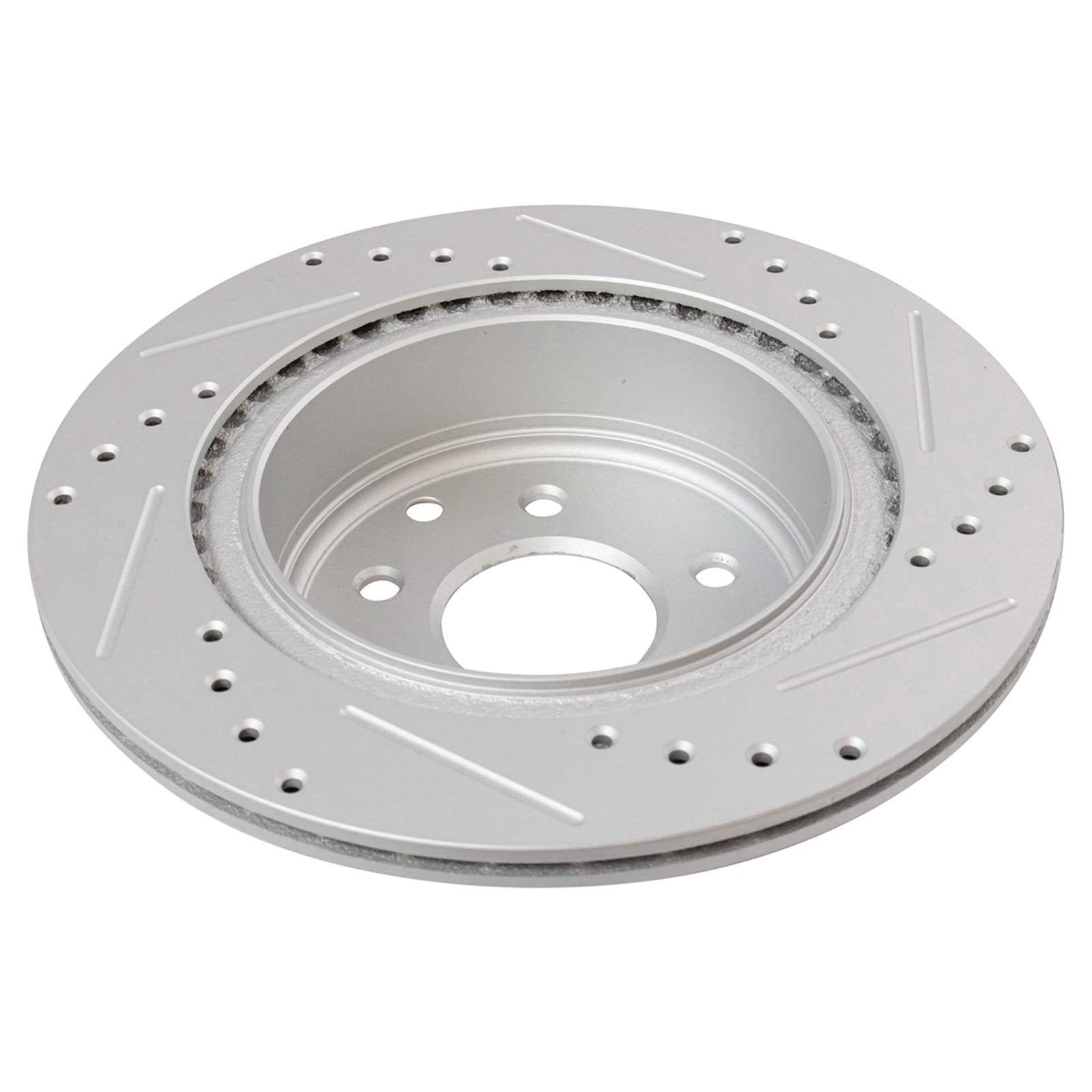 Trq Rear Performance Brake Rotors Set Premium G-Coated Cross Drilled & Slotted Compatible With 2009-2023 Nissan Maxima