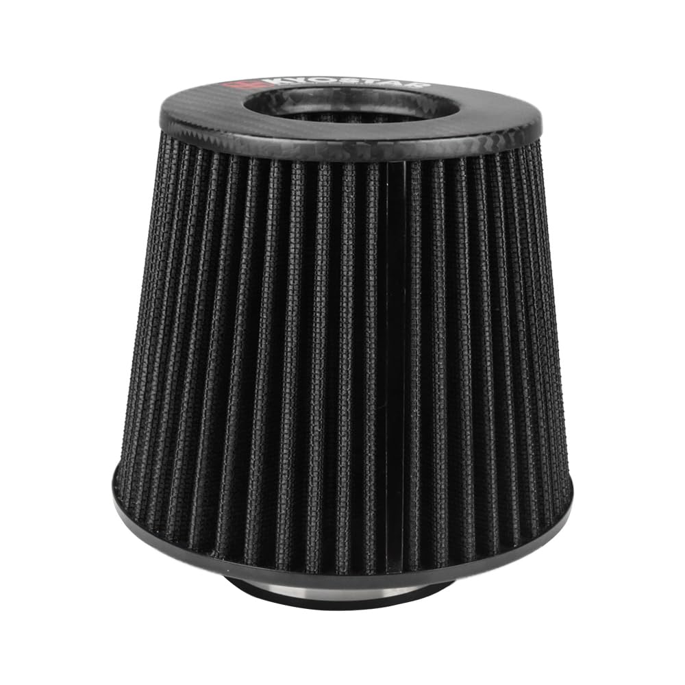Kyostar Universal Carbon Fiber 3 Inch 76mm Air Intake Cone Filter Replacement Quality Dry Air Filter, Black