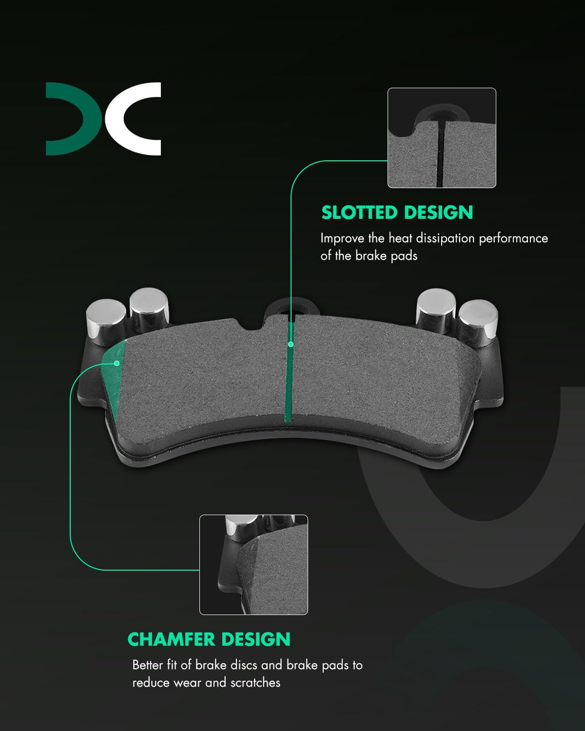 Scitoo D1014 D978 Front Rear Brake Pads Sets Fit For Audi Q7 2007-2015,For Porsche Cayenne 2003-2006 2008-2010,For Volkswagen Fo