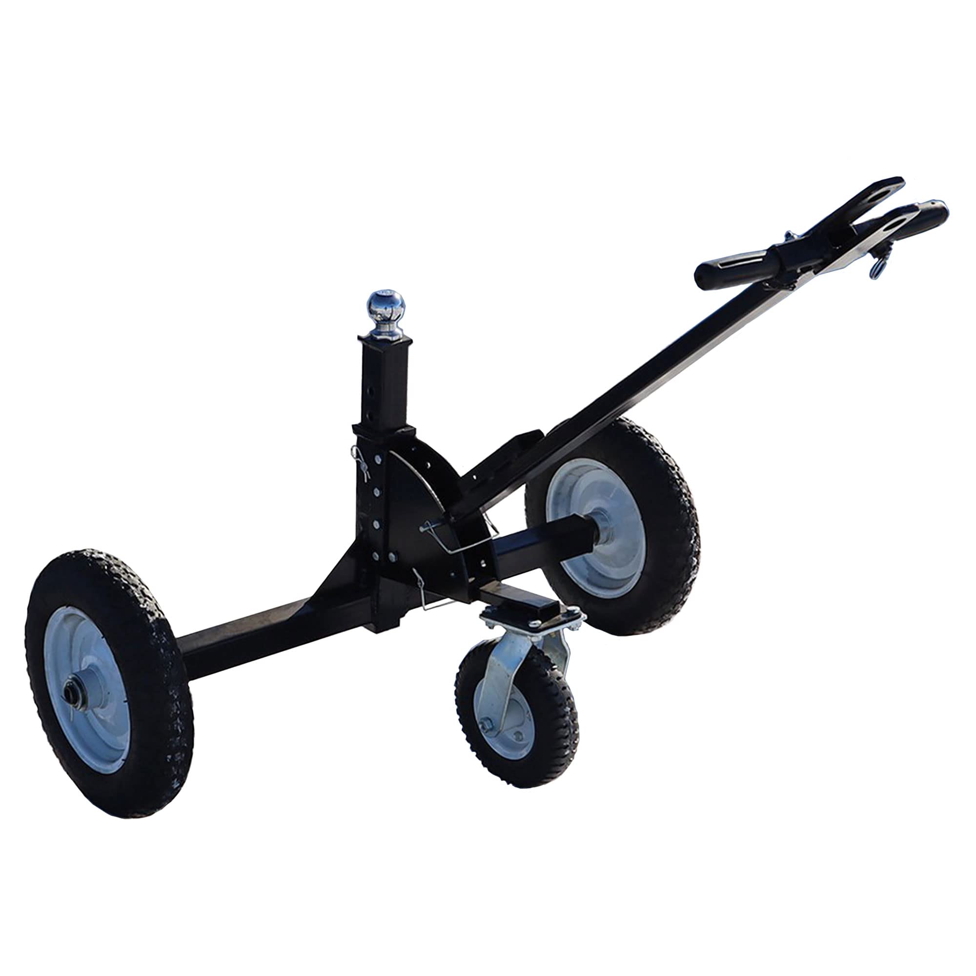 Tow Tuff Tmd-1000Catv Adjustable Steel 1000 Pound Heavy Duty Trailer Dolly With Flat Free Tires, 10 Inch Caster, And 2 Inch Trai