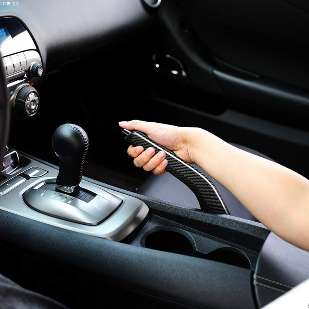 Airspeed Carbon Fiber Car Handbrake Cover Parking Grip Handle Lever Sleeve Protector For Chevrolet Camaro 2010-2015 Accessories