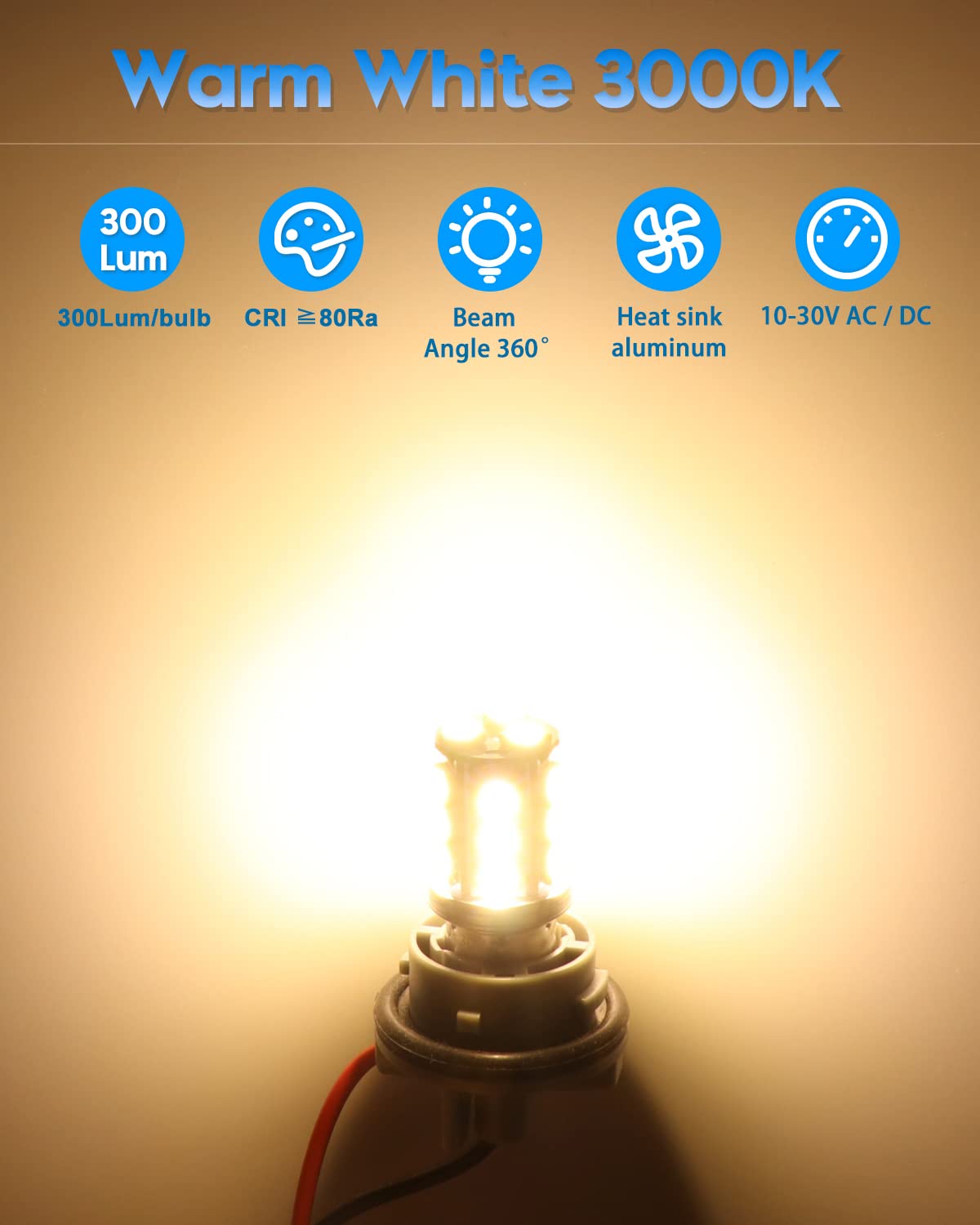 Qoope 1156 1141 Led Bulb 10V-30V Ac/Dc Super Bright Warm White 1073 7506 Ba15S Replacement Bulbs For Rv Camper Travel Trailer Ma