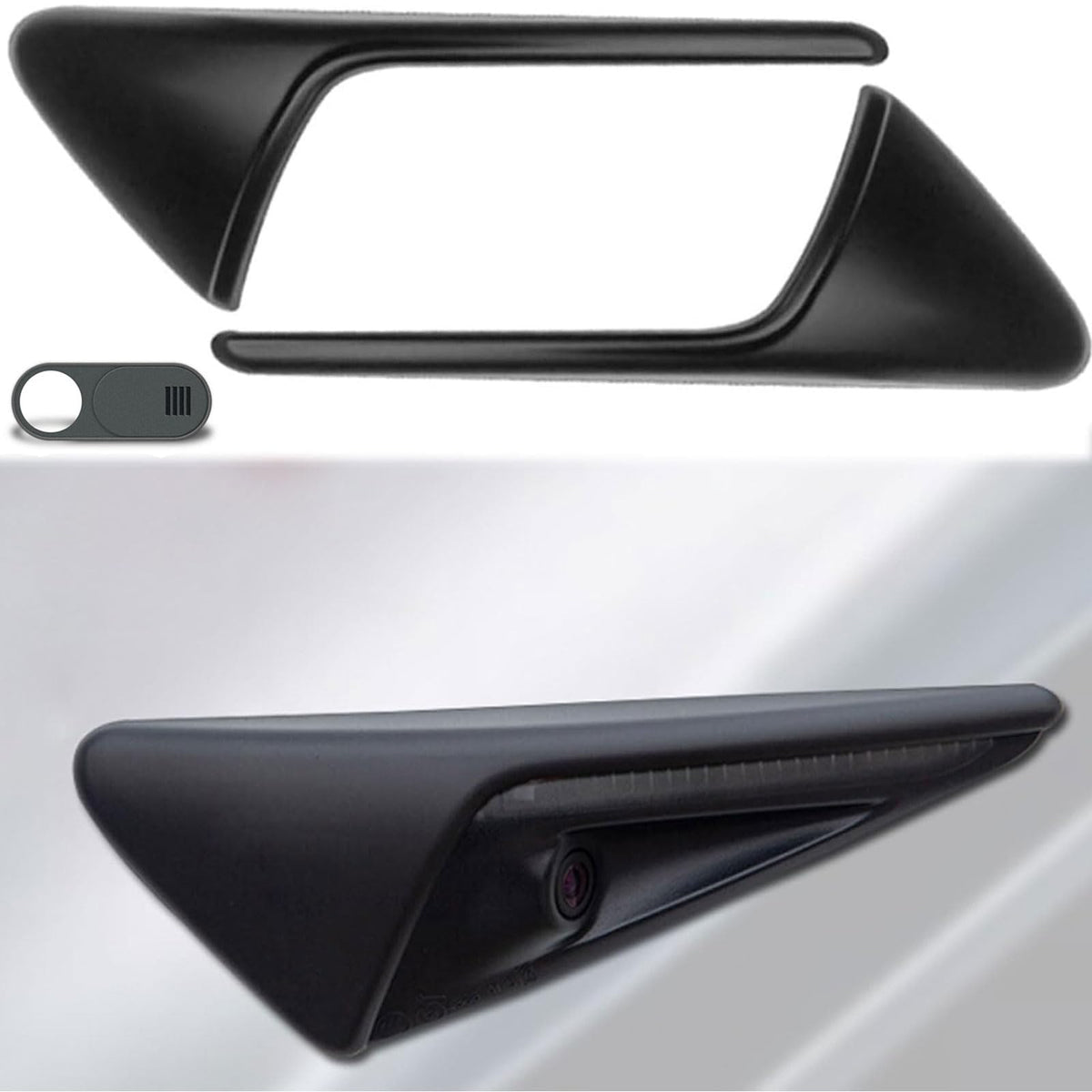 Gleway Side Camera Cover Compatible With Tesla Model 3 2017-2023, Hw2.0-3.0 Turn Signal Camera Decoration Covers For Model Y 201