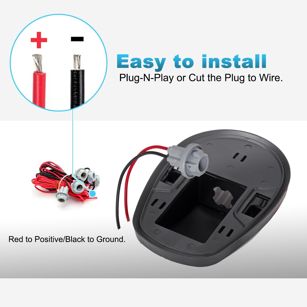 Partsam 3Pcs Amber Cab Marker Roof Running Light Cover + Base W/Wire Harness Compatible With Silverado/Sierra 1500 1500Hd 2500 2