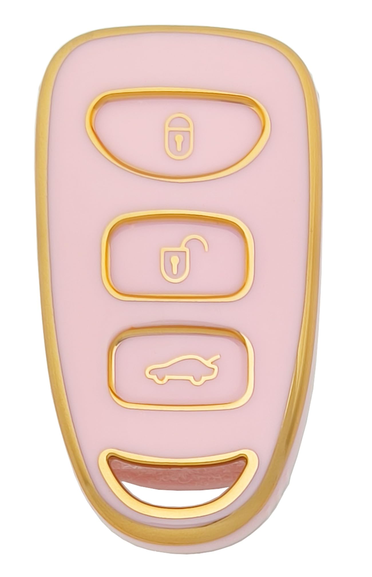 Chyoekey Key Fob Cover Case Shell Keychain For Hyundai Elantra Accent Sonata Kia Optima 3 Button + Panic Pink (For Hyundai A)