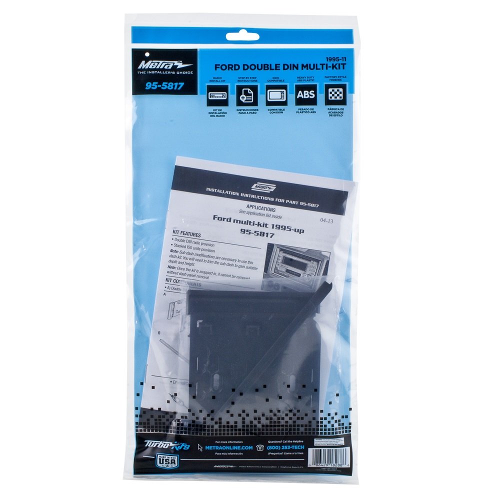 Metra 95-5817 Double Din Installation Dash Kit For Select 1995- Up Ford, Lincoln, Mercury, And Mazda Vehicles