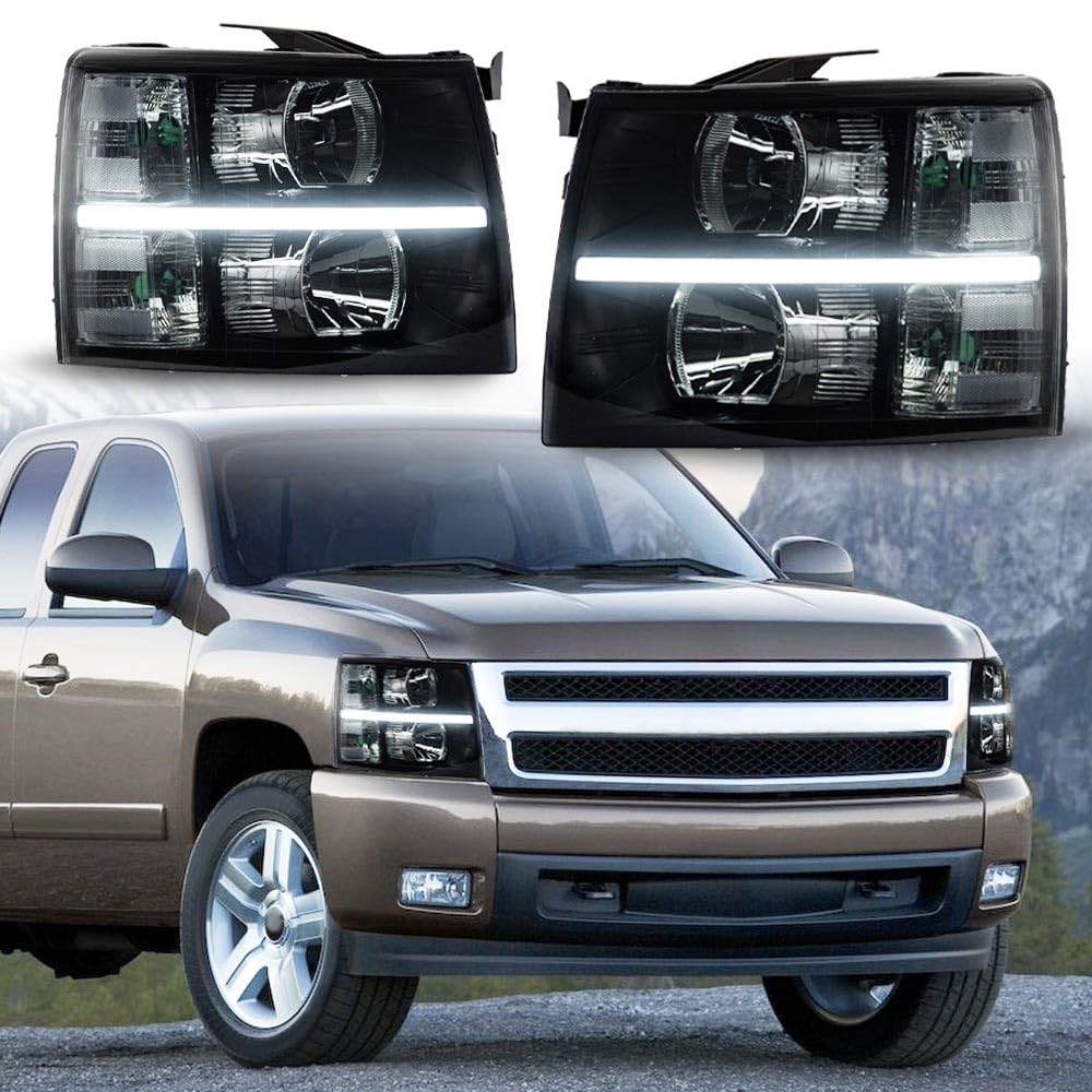 Cheda Led Headlights Assembly Compatible With 2007-2013 Chevy Silverado 1500/Silverado 2500 3500 & Hd Models 2007-2014 Bumper La