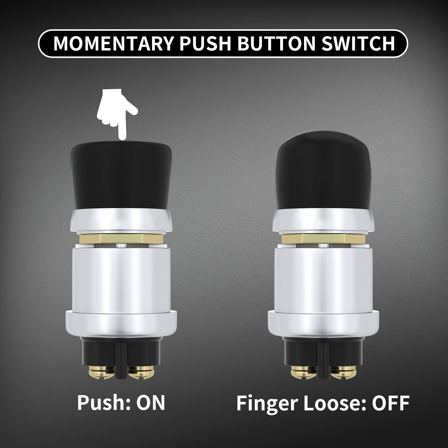 Daiertek Push Start Button Switch 12V 50A Heavy Duty Momentary Push Button Switch Waterproof Weatherproof Engine Starter Marine