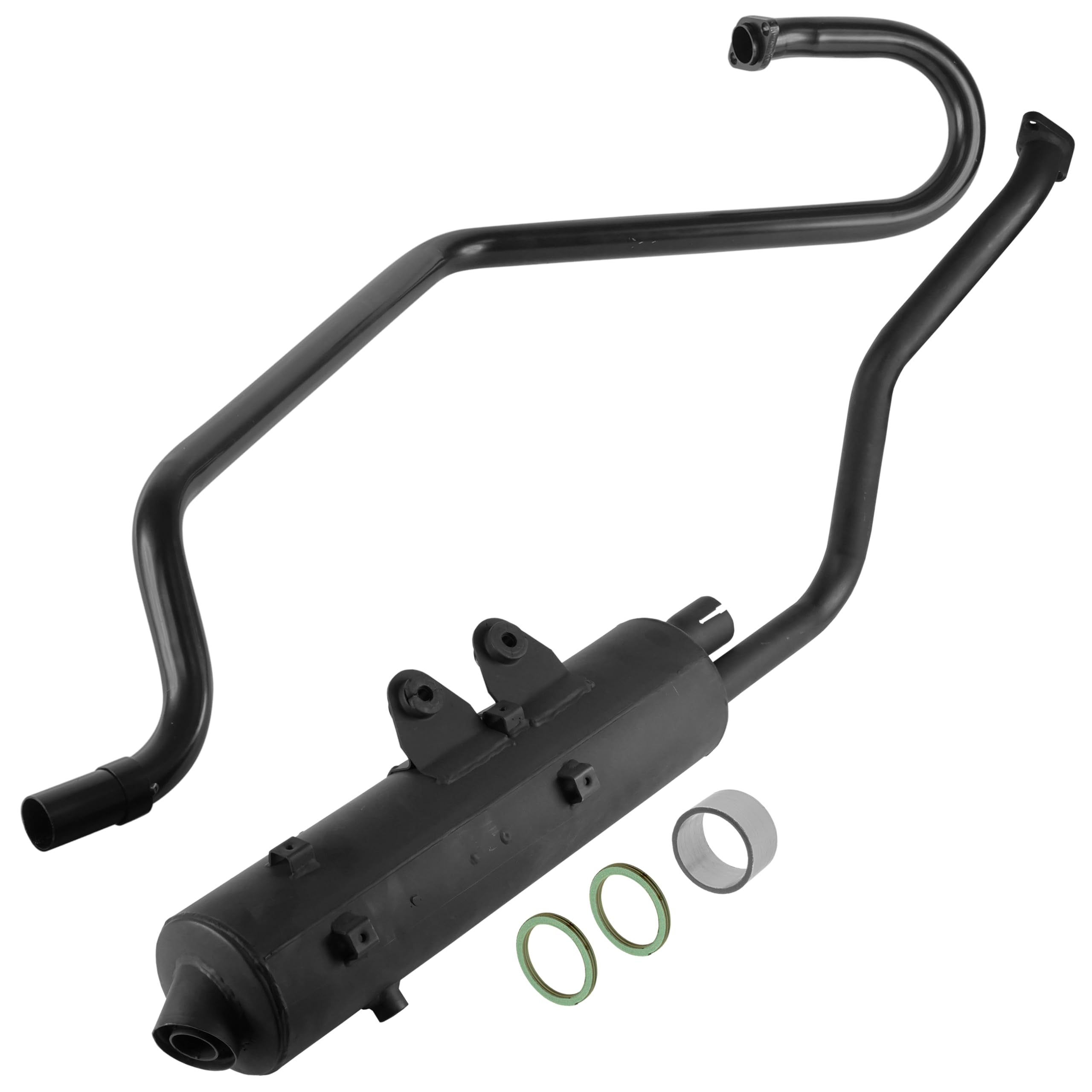 Caltric Exhaust Muffler and Pipe Compatible with Kawasaki Prairie 650 KVF650A 4X4 2002 2003