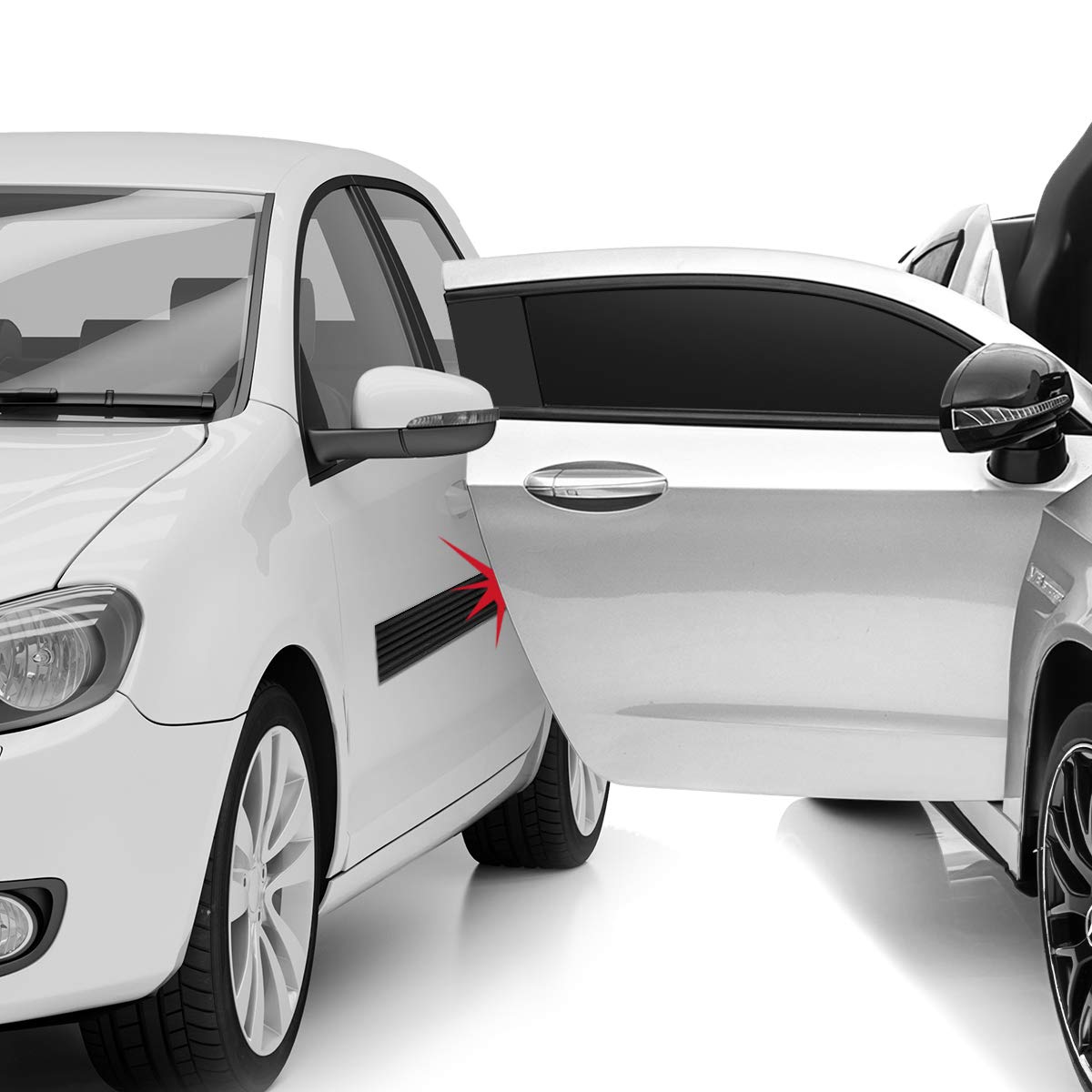 Car Door Dent Protector Removable Soft Cushion Magnetic Car Door Guard Strip For Garage Parking 2 Meter - Black At007