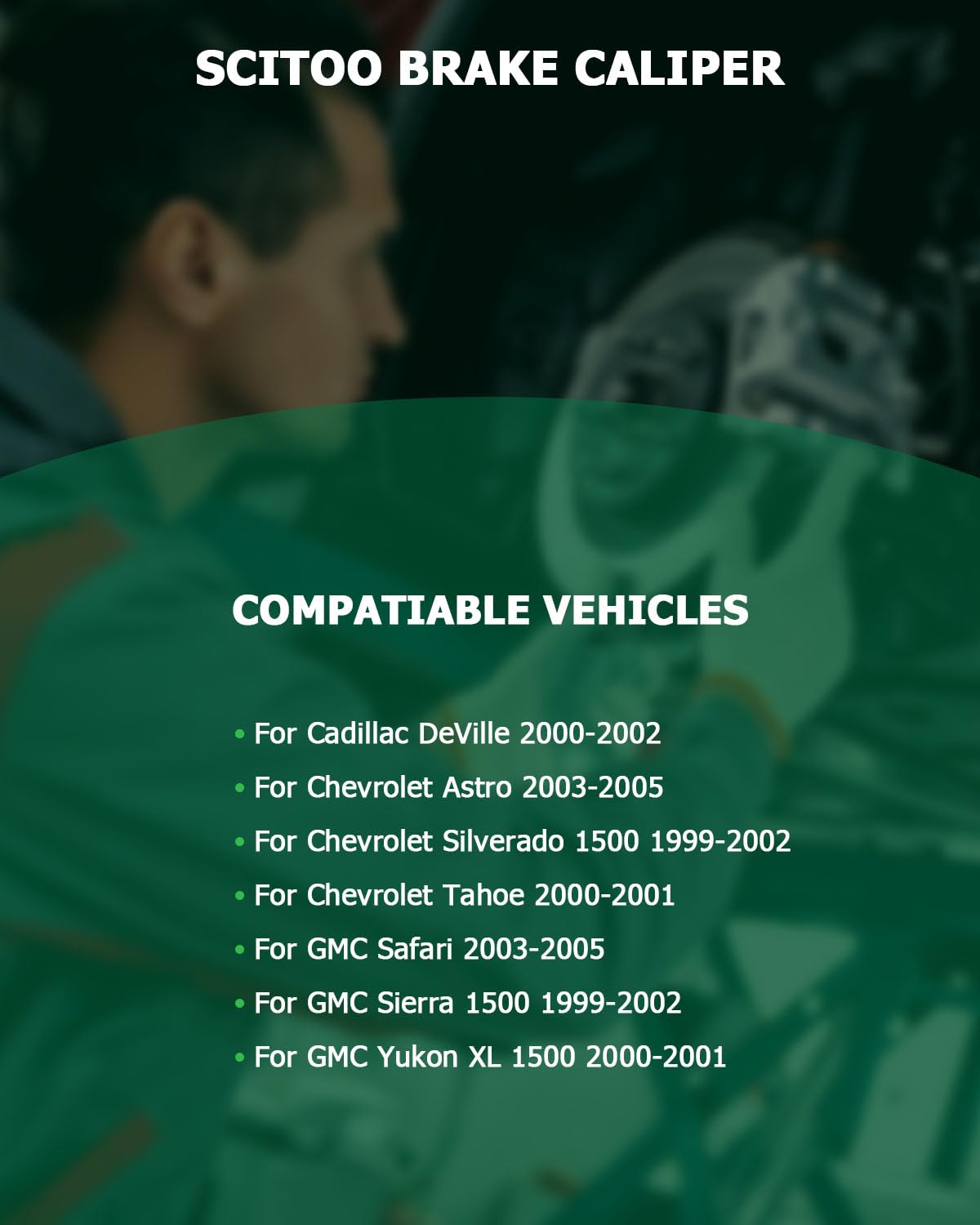 Scitoo Rear Right Brake Caliper With Bracket 18-B4727 Red Compatible For Cadillac 2000-2002 For Chevrolet 1999-2005 For Gmc 1999