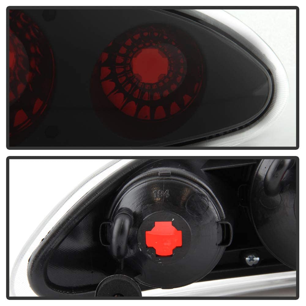 Acanii - For Black Smoke 1993-2002 Chevy Camaro Ss Sport Tail Lights Brake Lamps Replacement Driver & Passenger Side