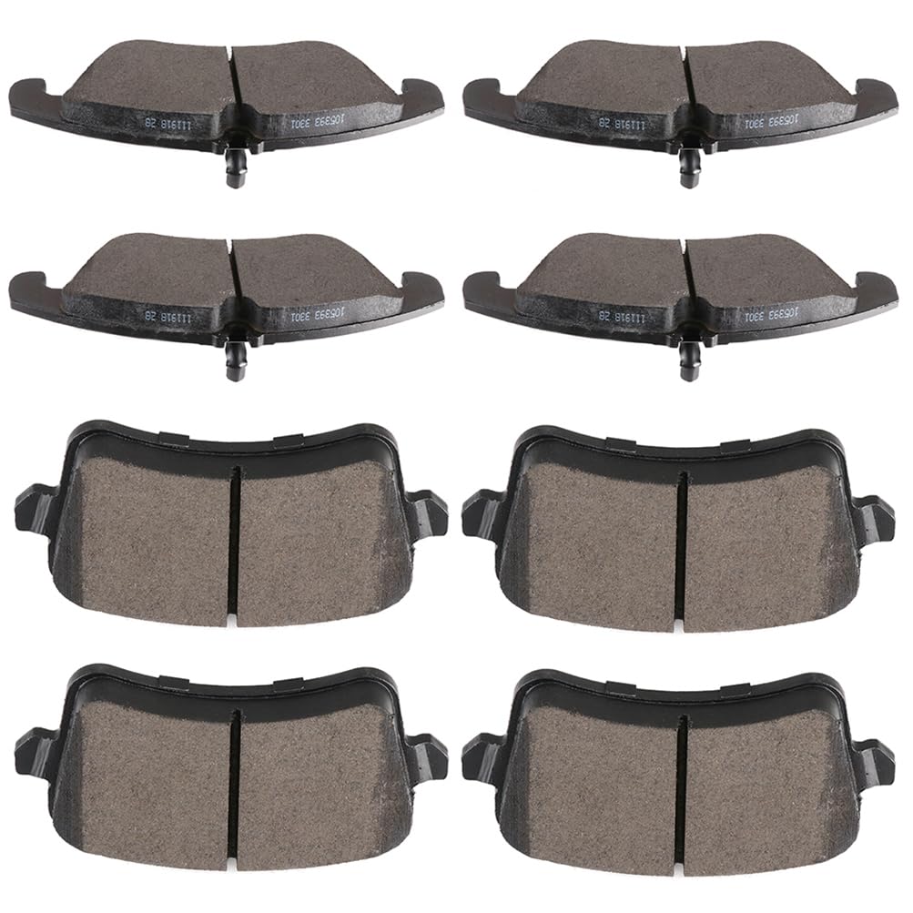 Automuto 8Pcs Front & Rear Semi-Metallic Disc Brake Pads Set D1386 D1322 For Audi A4 A4 Allroad A4 Quattro A5 A5 Quattro Allroad