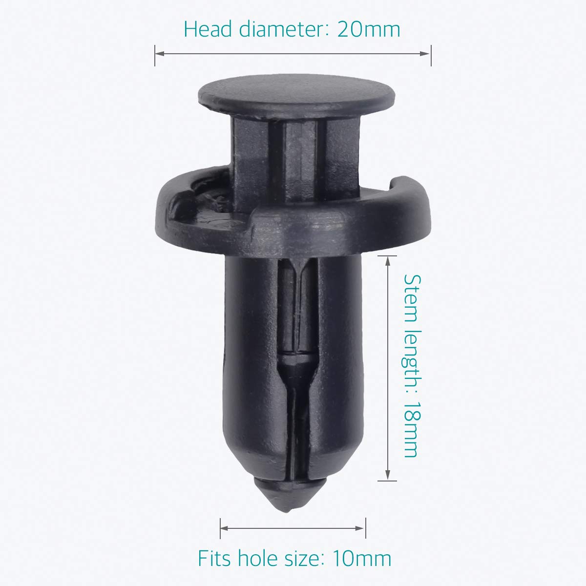 Lantee 10Mm Front & Rear Bumper Push-Type Retainer Fasteners Replace For Honda & Acura 91503-Sz5-003, Pack Of 30