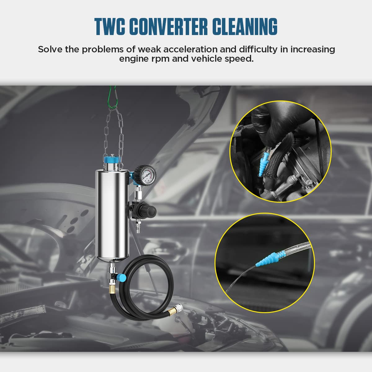 Fuel Injector Cleaner Tool Kit 1000Ml 150Psi Disassembly-Free Fuel Injection System Cleaner Pressure Adjustment Fuel Injector Cl