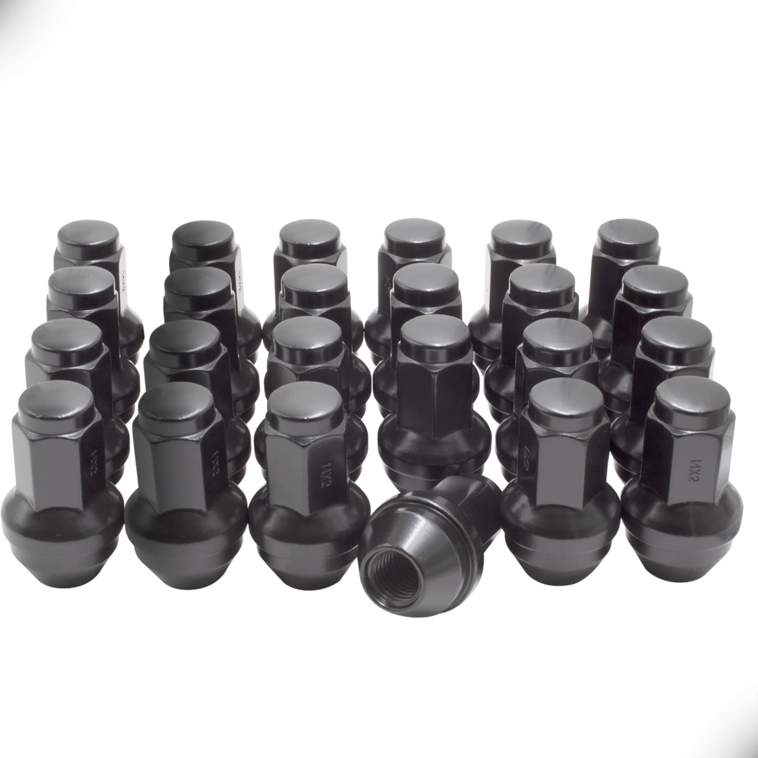 Wheel Accessories Parts 24 Pcs M14x2 Thread OEM Style Lug Nuts 2.125 Long Black 13/16 21mm Hex Fits Ford Expedition F-150 | Linc