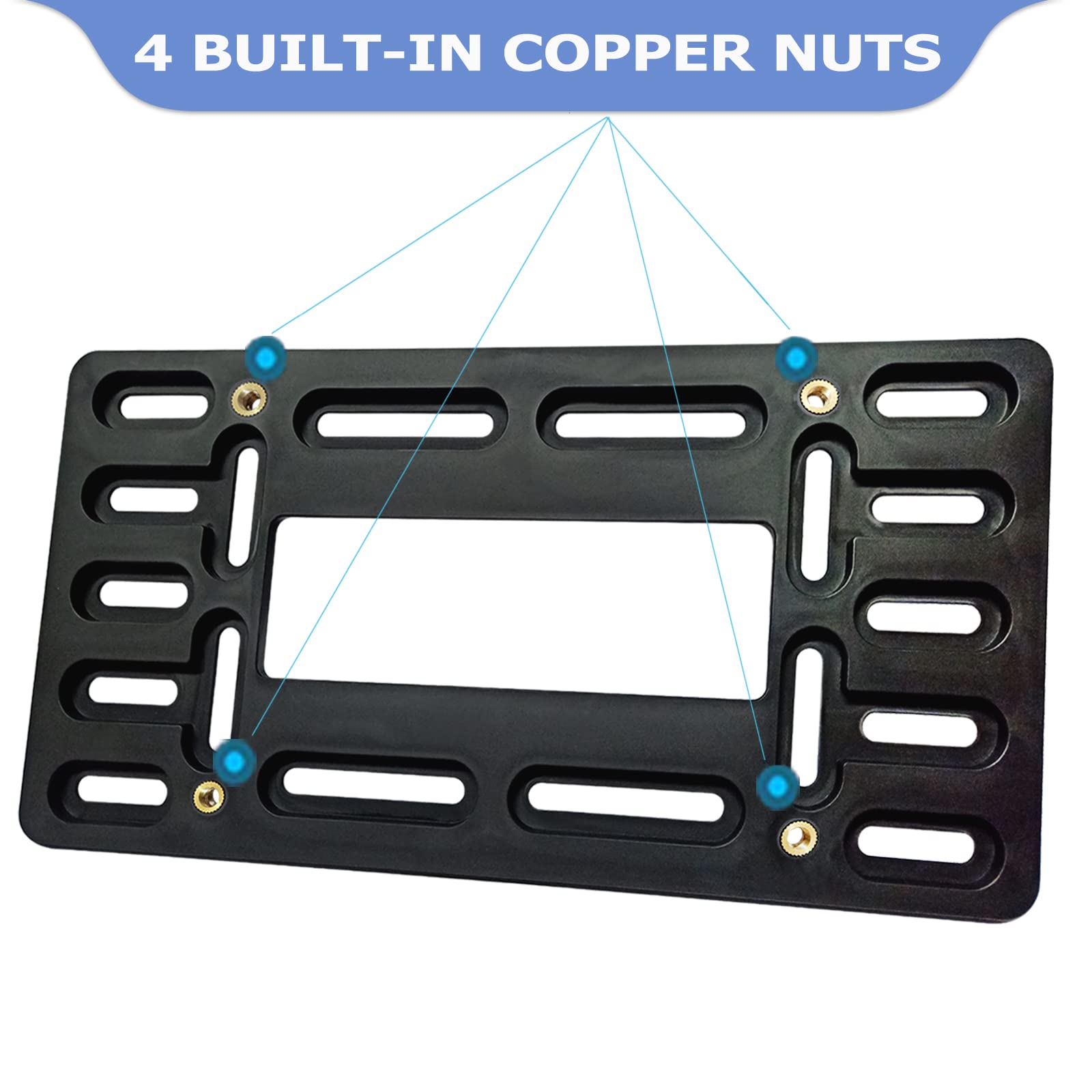 Fbjtdq Front License Plate Bracket - Black Aluminum Frame & Front Bumper Bracket,Universal Car Tag Holder Adapter, For Us Vehicl