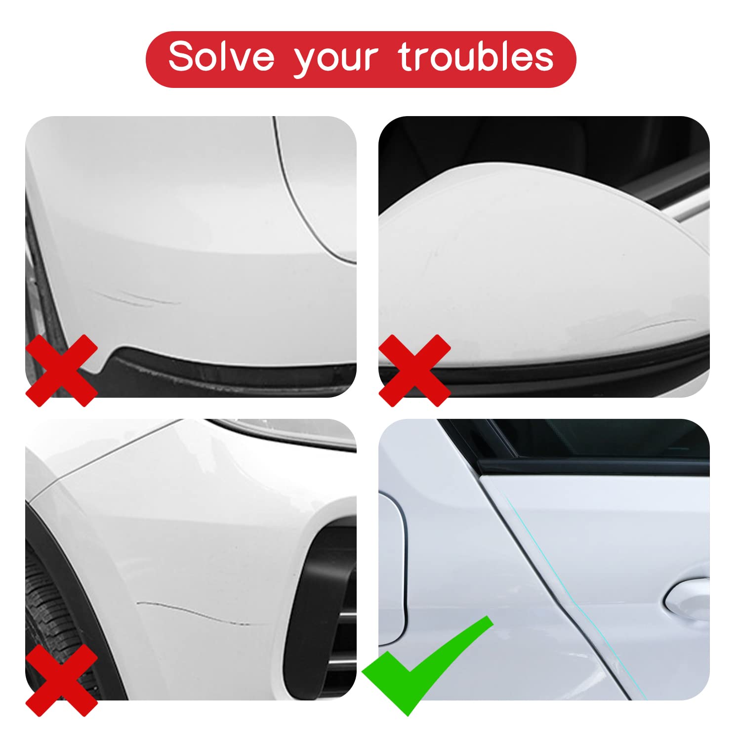 Miytsya 1 Pc Car Universal Door Sill Transparent Anti-Collision Protection Strip, Car Door Edge Trim Protection Film, Trunkanti-