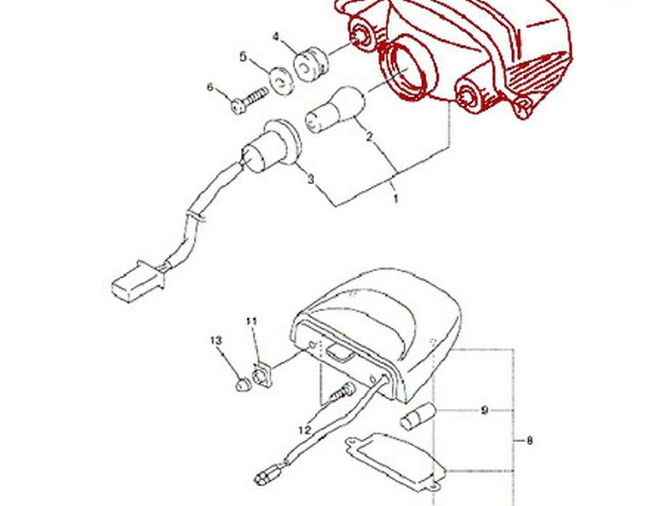 Mzs Motorcycle Tail Light Led Integrated Turn Signal Blinker Smoke Compatible With Fz6 Fz-6 Fazer Fz600 2004 2005 2006 2007 2008
