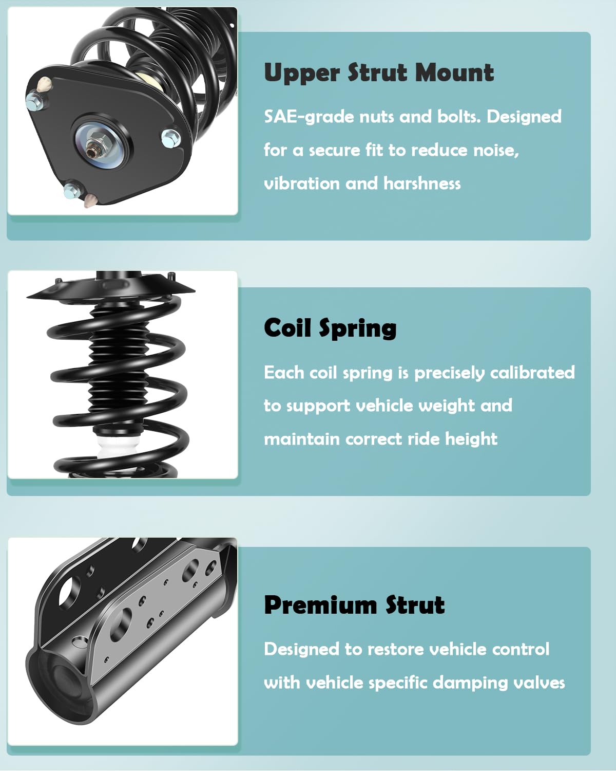 Scitoo - Front Complete Strut & Coil Spring Assembly Fits 2000-2005 For Buick Lesabre,2000-2005 For Cadillac Deville,2000-2005 F
