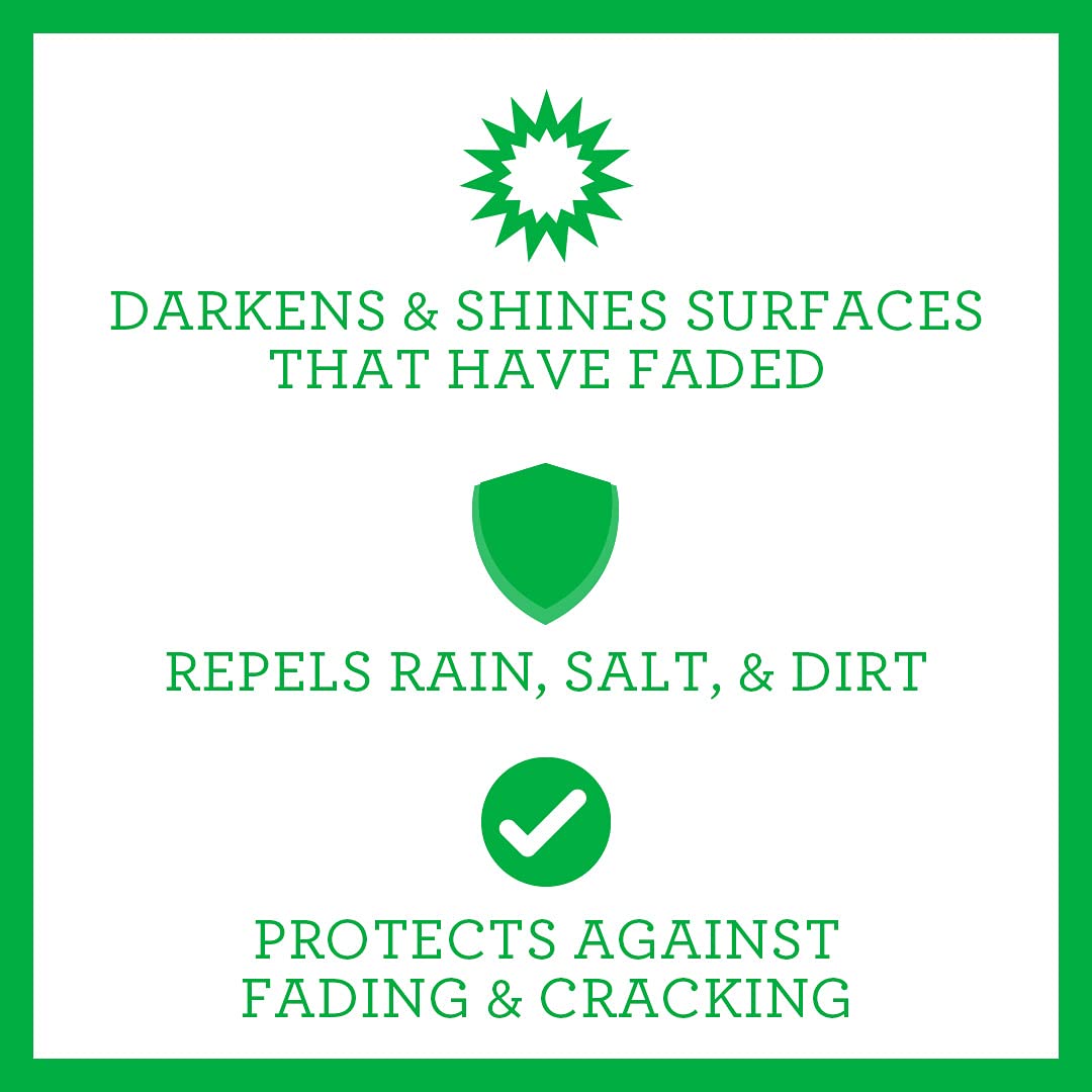 TriNova Plastic & Trim Restorer - 8 fl oz, Black - Revives Worn Plastics, Vinyl & Rubber, Protects Against Rain & Dirt