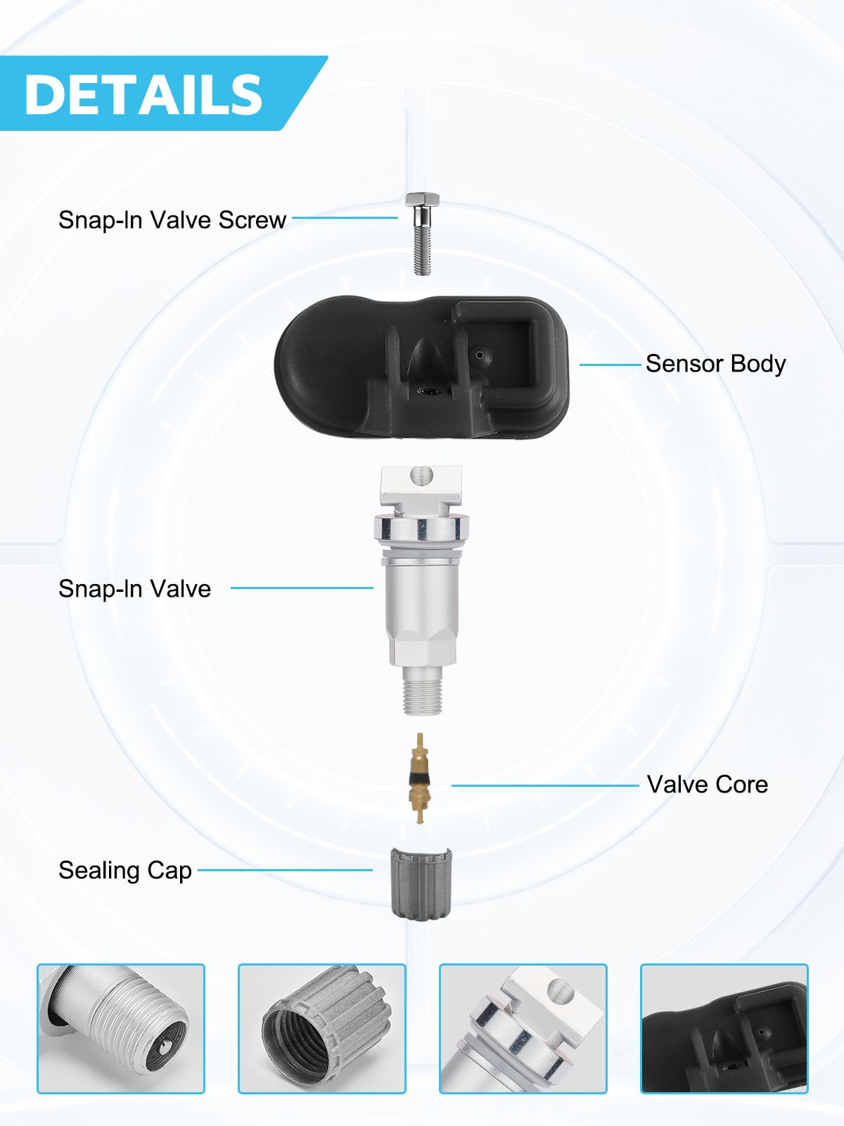 TAUTOY 42753STKA04 42753-SZA-A13 TPMS Tire Pressure Monitoring Sensors 4PCS for Acura MDX 2007-2013,RDX 2007-2012,TSX 2007-2014,