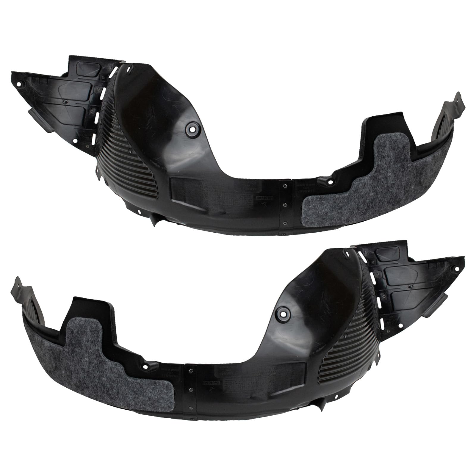 Trq Front Inner Fender Liner Set Compatible With 2017-2018 Kia Forte Ki1248153 Ki1249153