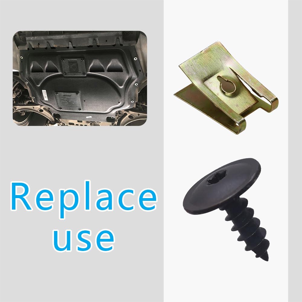 10 Sets Fender Bumper Cover, Fender Liner Bumper Cover, Front Bumper Bolts, Fender Liner Splash Shield Bumper Cover Screws, U Nu