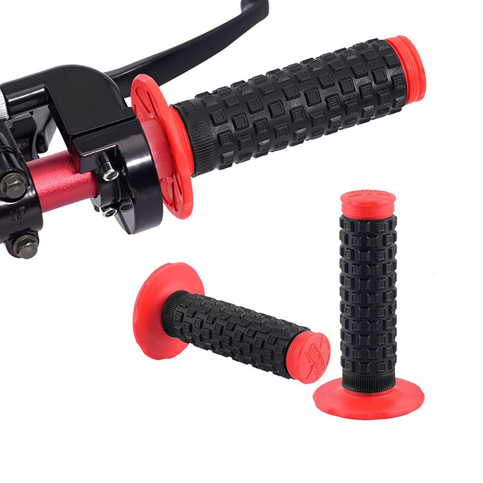 Hjsiutv Universal 7/8 Inch Motorcycle Hand Grips Cover Protectors Dirt Bike Throttle Bar Grip Compatible With Kawasaki Kx60 Kx12