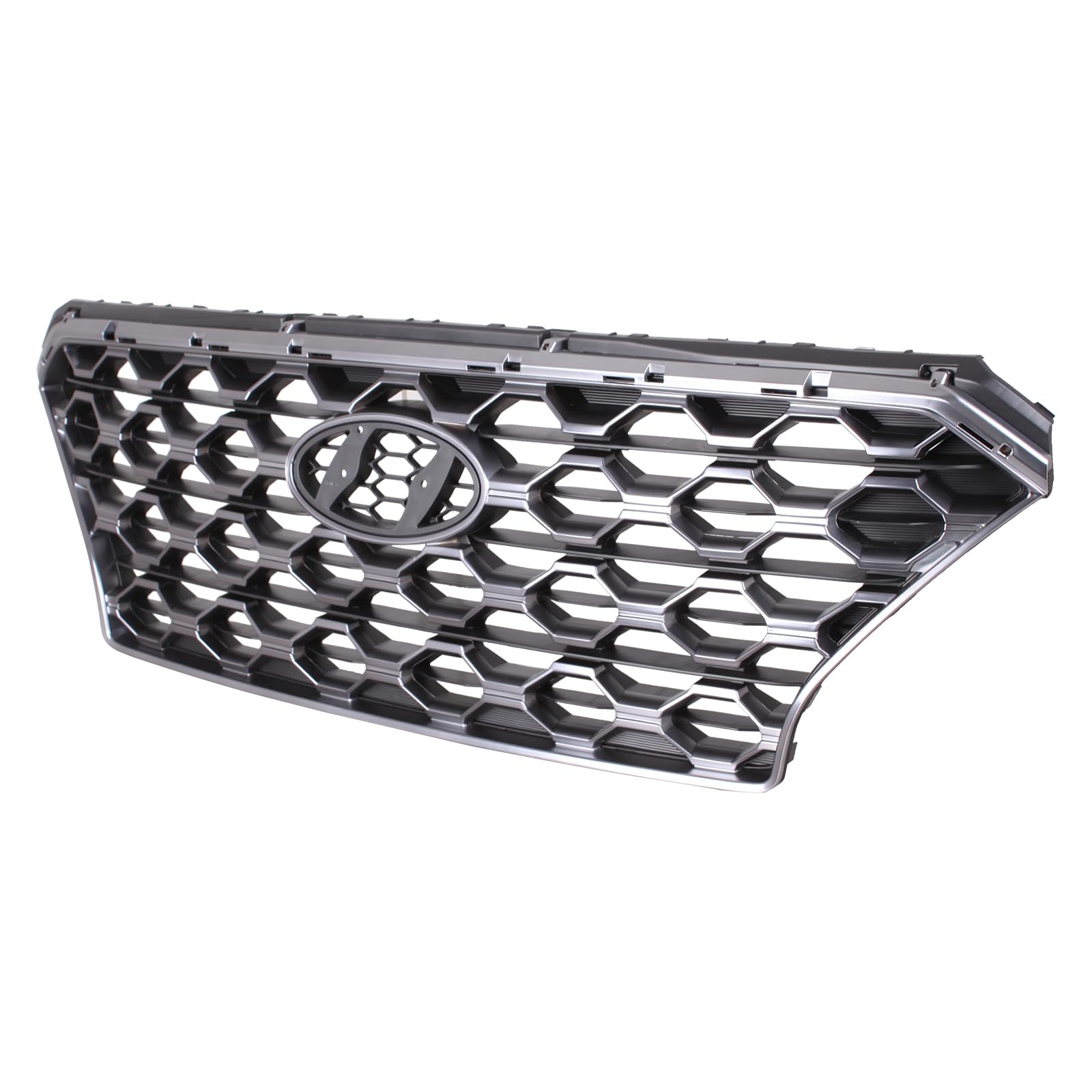 TYG (CAPA QUALITY) Chrome Front Grille Compatible with 2019-2020 Hyundai Santa Fe w/o Front View Camera, PP OEM Replacement Bump