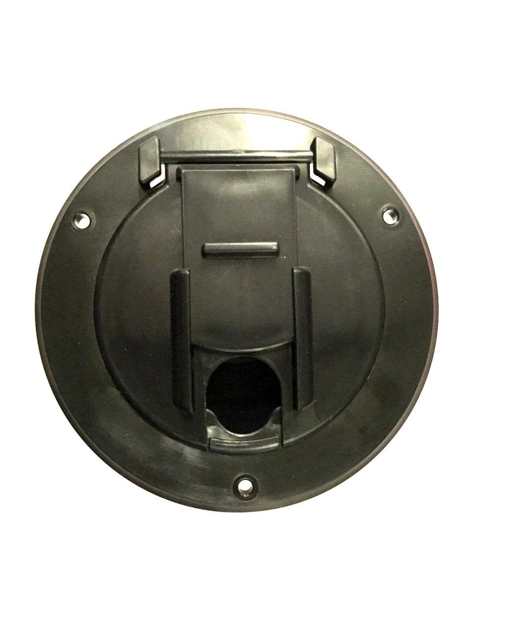 Valterra Black Electric Power Cord Small Round Cable Hatch 3&quot; Cutout RV