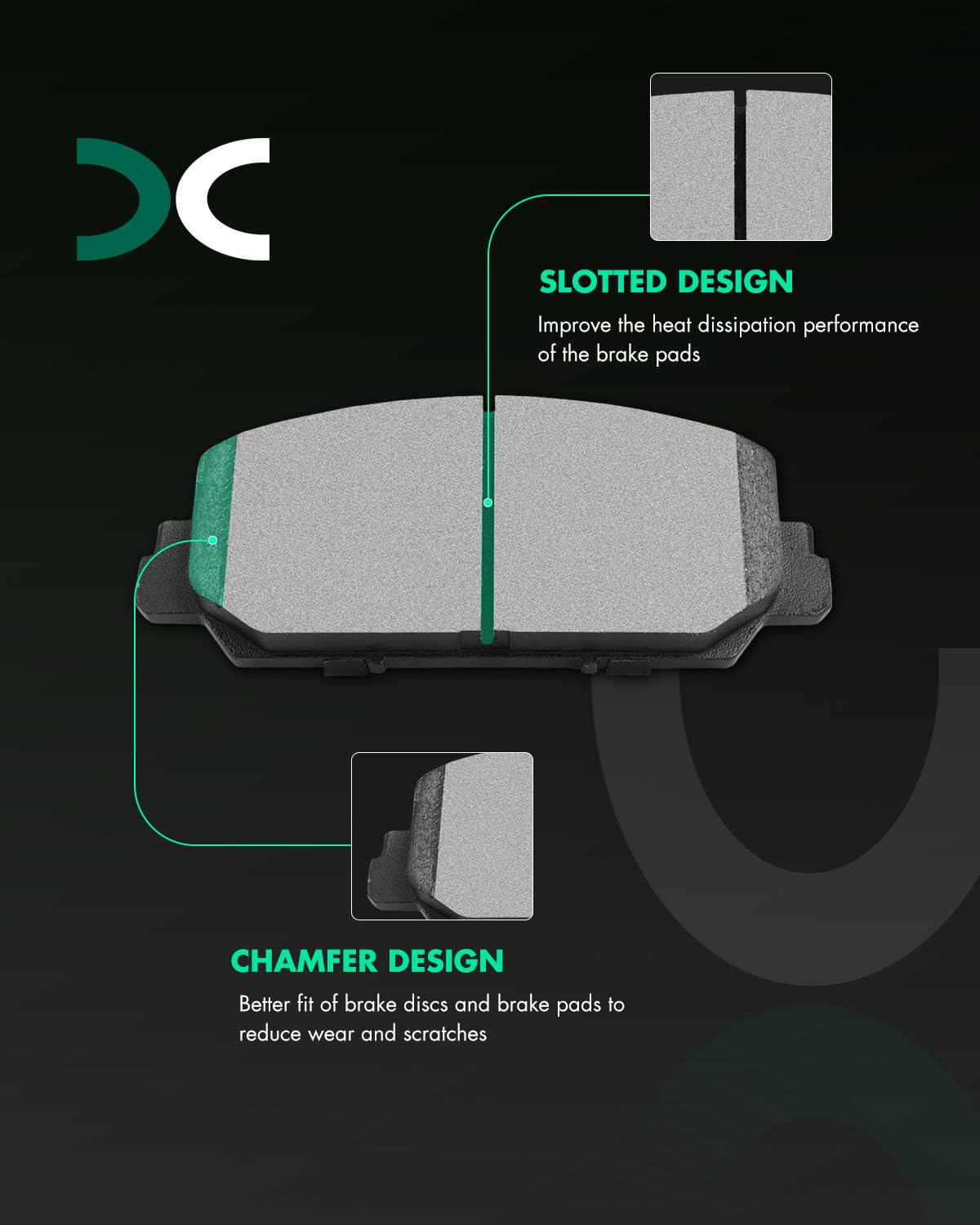 Scitoo Front Disc Brake Pad Set 4Pcs W/Hardware Fit For Acura For Ilx 2016-2022,For Acura For Rdx 2014-2018,For Acura For Rlx 20